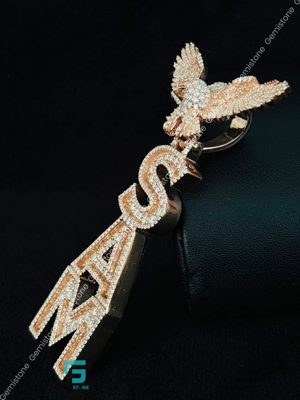 Eagle Bird Moissanite Hip Hop Custom Name Pendant For Men