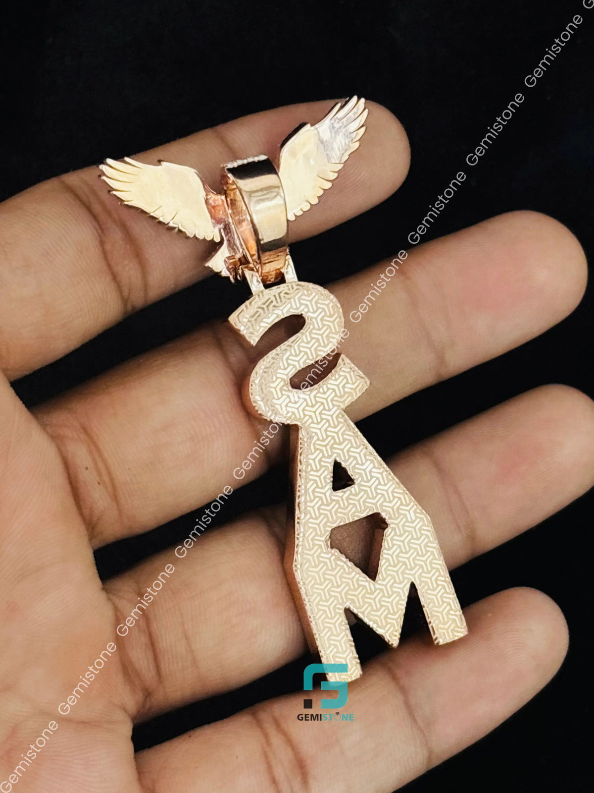 Eagle Bird Moissanite Hip Hop Custom Name Pendant For Men
