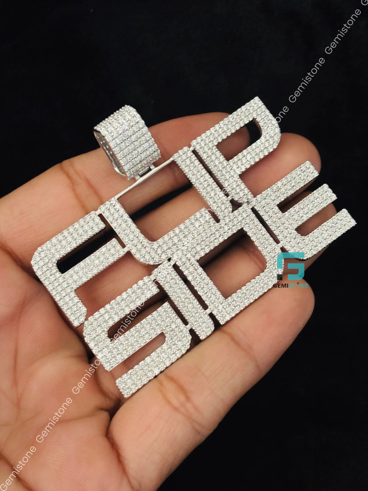 Custom Name FLIP SIDE Moissanite Hip Hop Pendant For Men