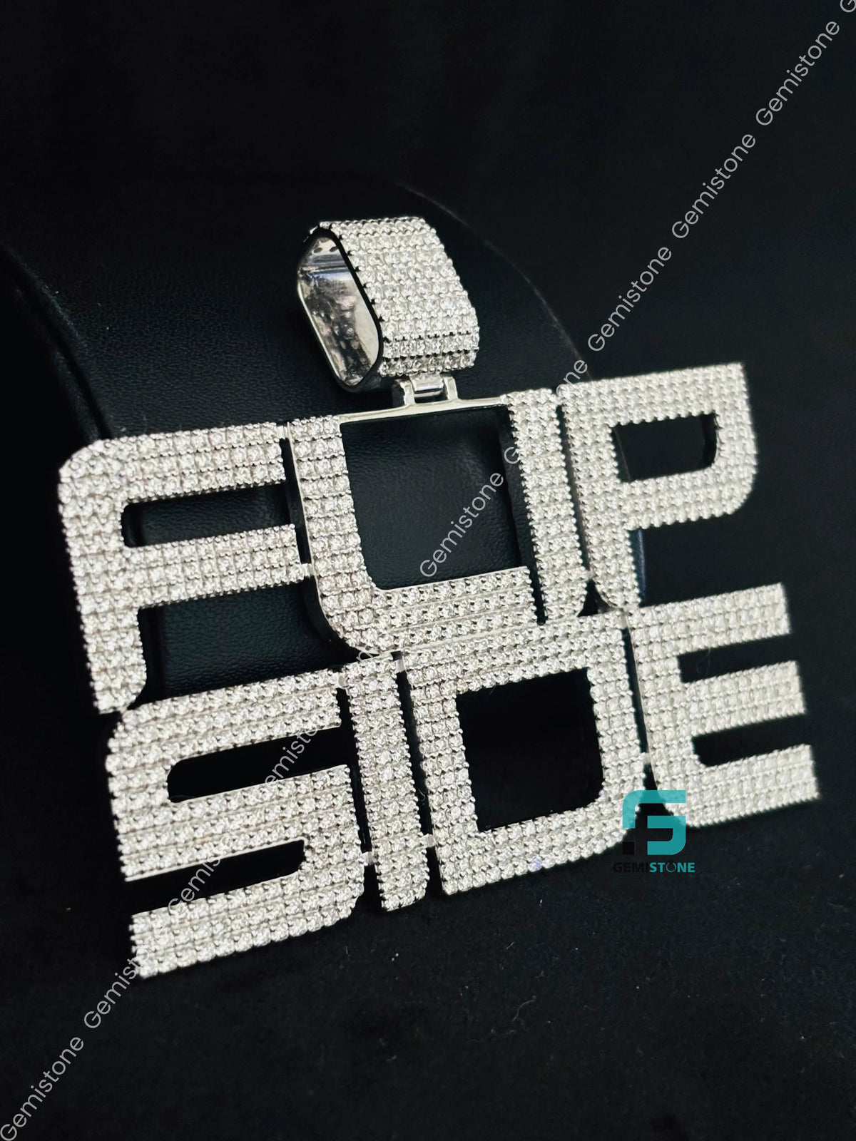 Custom Name FLIP SIDE Moissanite Hip Hop Pendant For Men