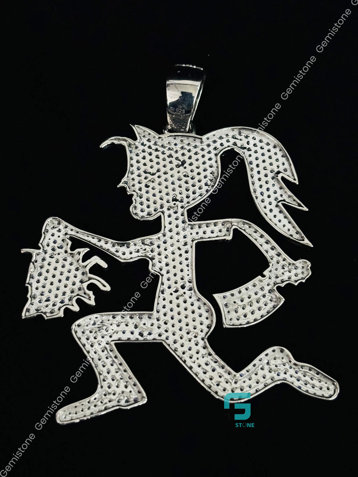Hatchetgirl Iced Out Boy Head Charm Moissanite Pendant