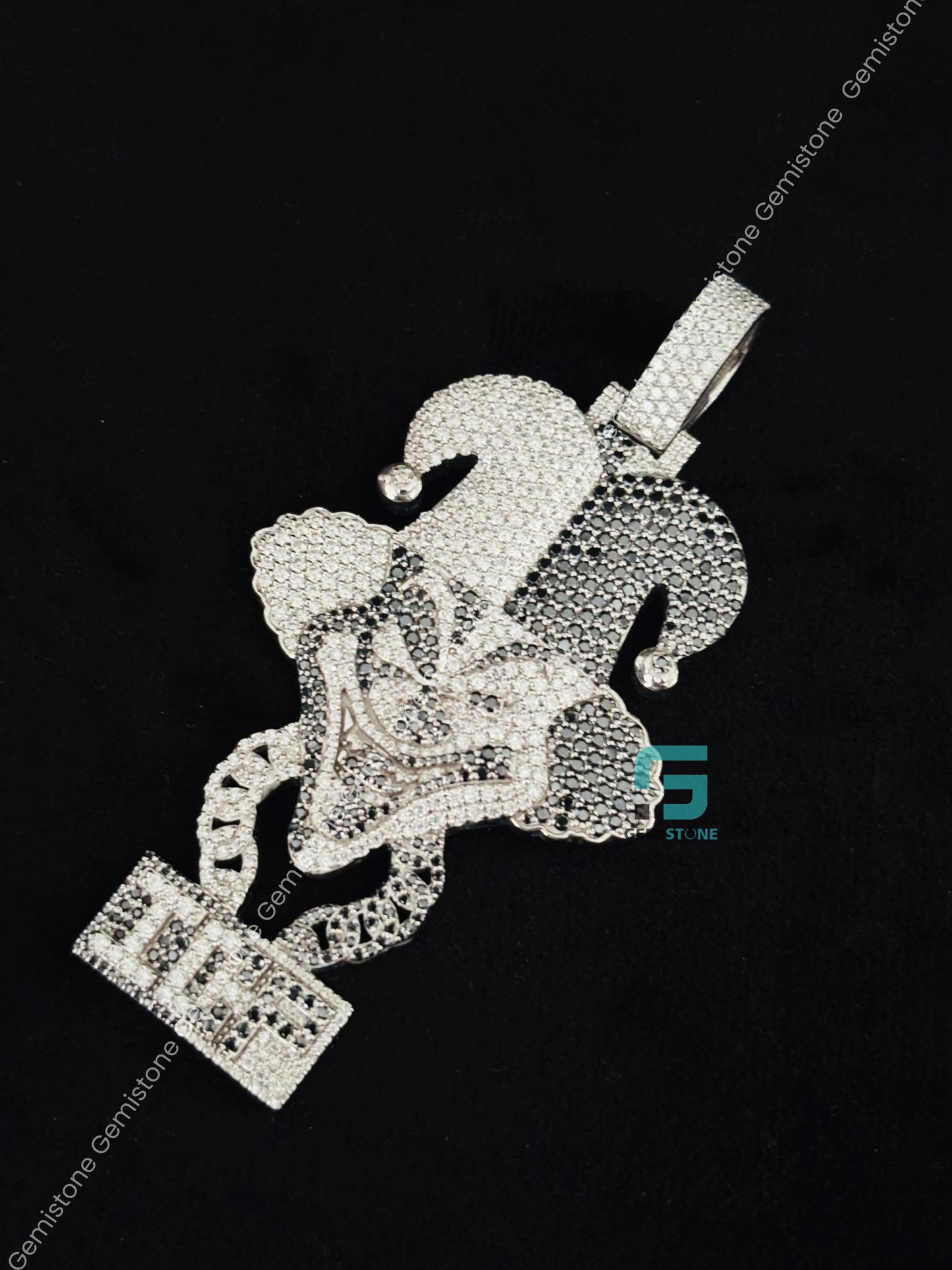 Silver ICP Carnival Of Carnage Jocker Moissanite Pendant