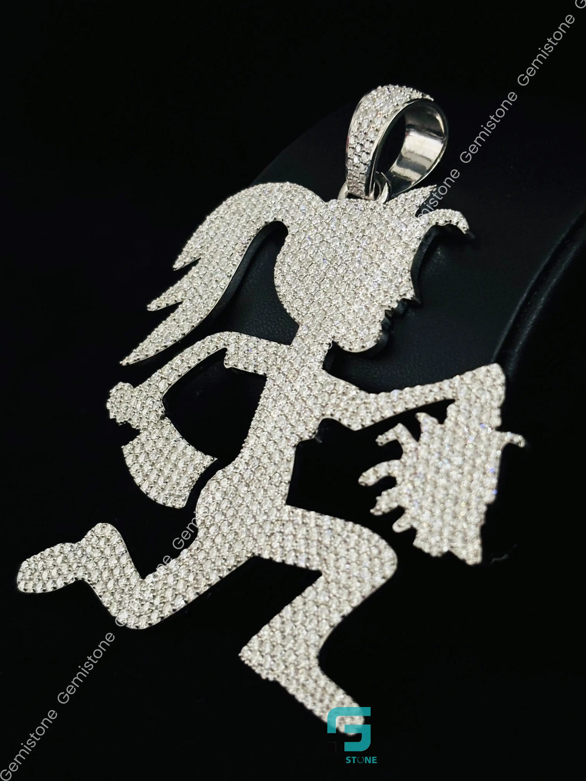 Hatchetgirl Iced Out Boy Head Charm Moissanite Pendant