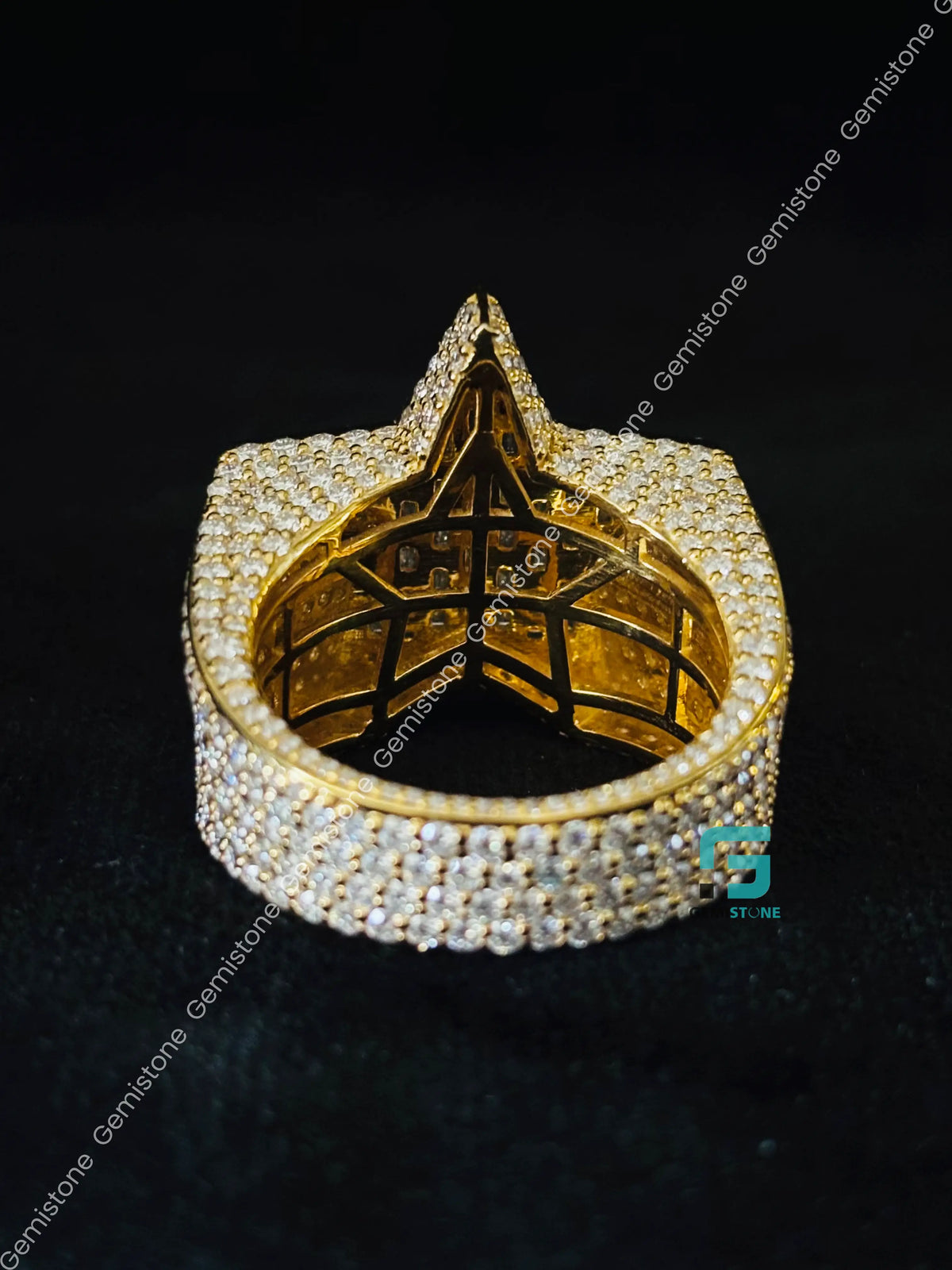Baguette & Round Cut Star Shape Moissanite Rapper Ring