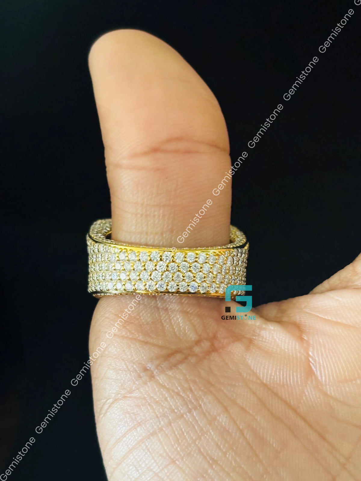Baguette & Round Cut Star Shape Moissanite Rapper Ring