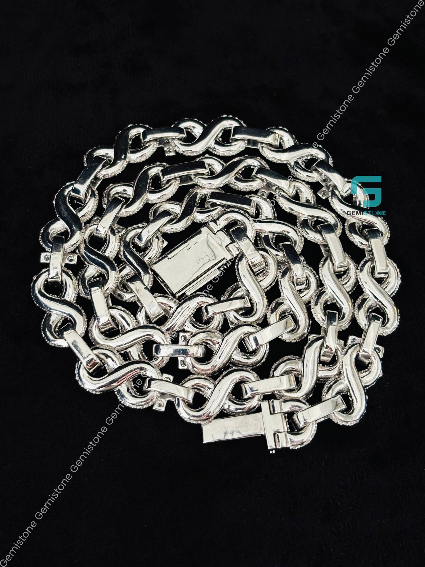 10MM Infinity Link Iced Out Moissanite Hip Hop Chain for Men