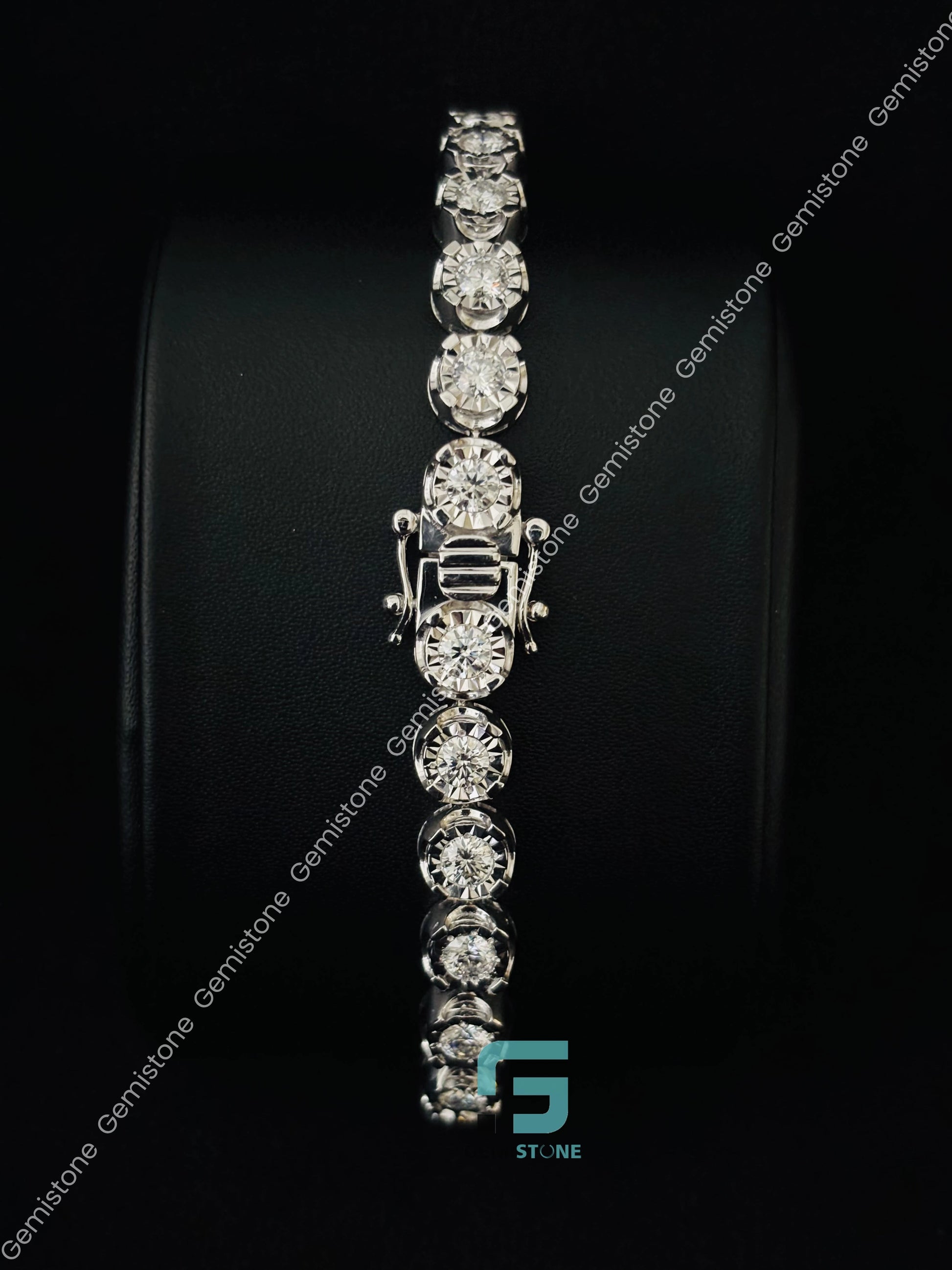 925Silver Moissanite Bezel Set Tennis Bracelet