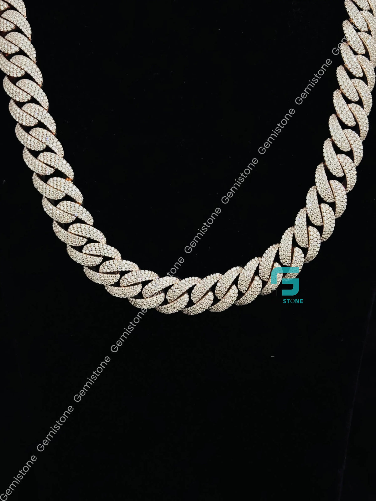 14MM Iced Out Custom Name Clasp Moissanite Cuban Link Chain