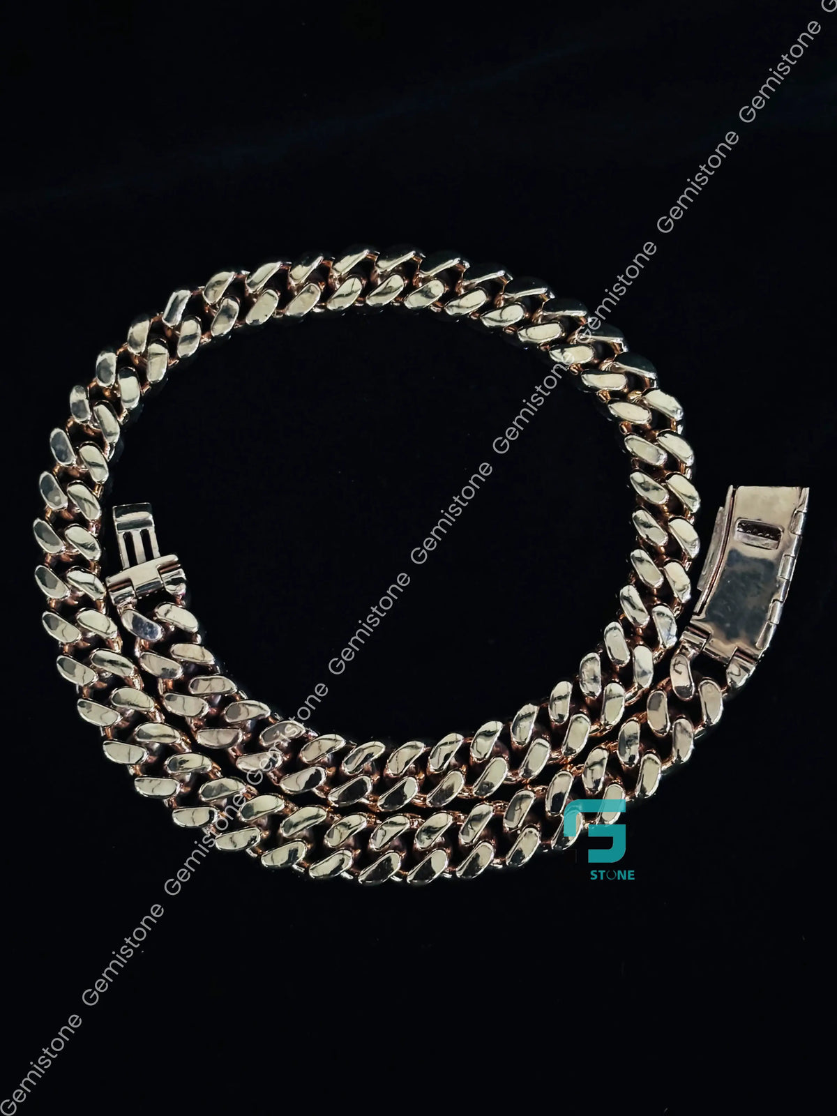 14MM Iced Out Custom Name Clasp Moissanite Cuban Link Chain
