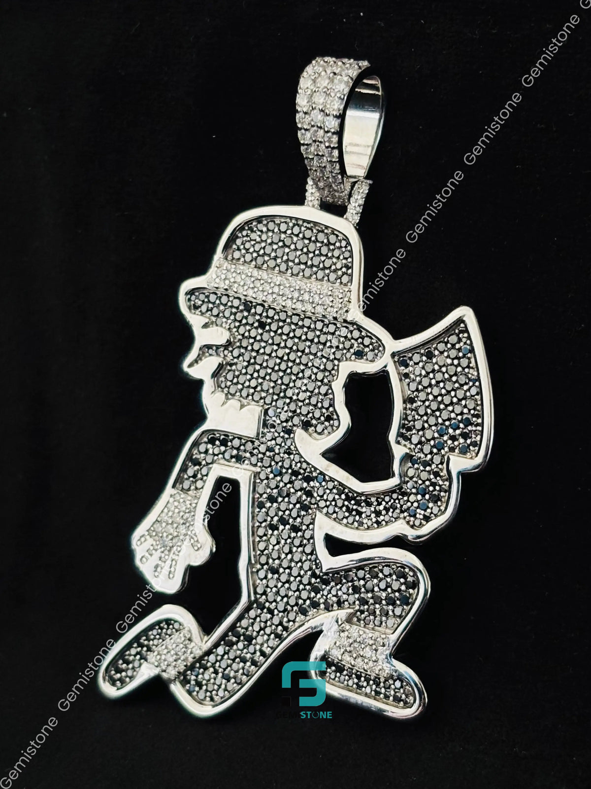 Black & White Diamond Moissanite Michael Hatchman Pendant