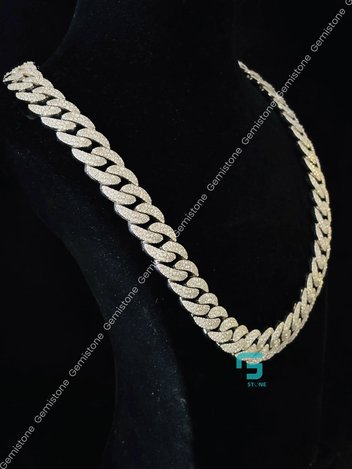 18MM Cuban Link Star Shape Clasp Moissanite Rappers Chain