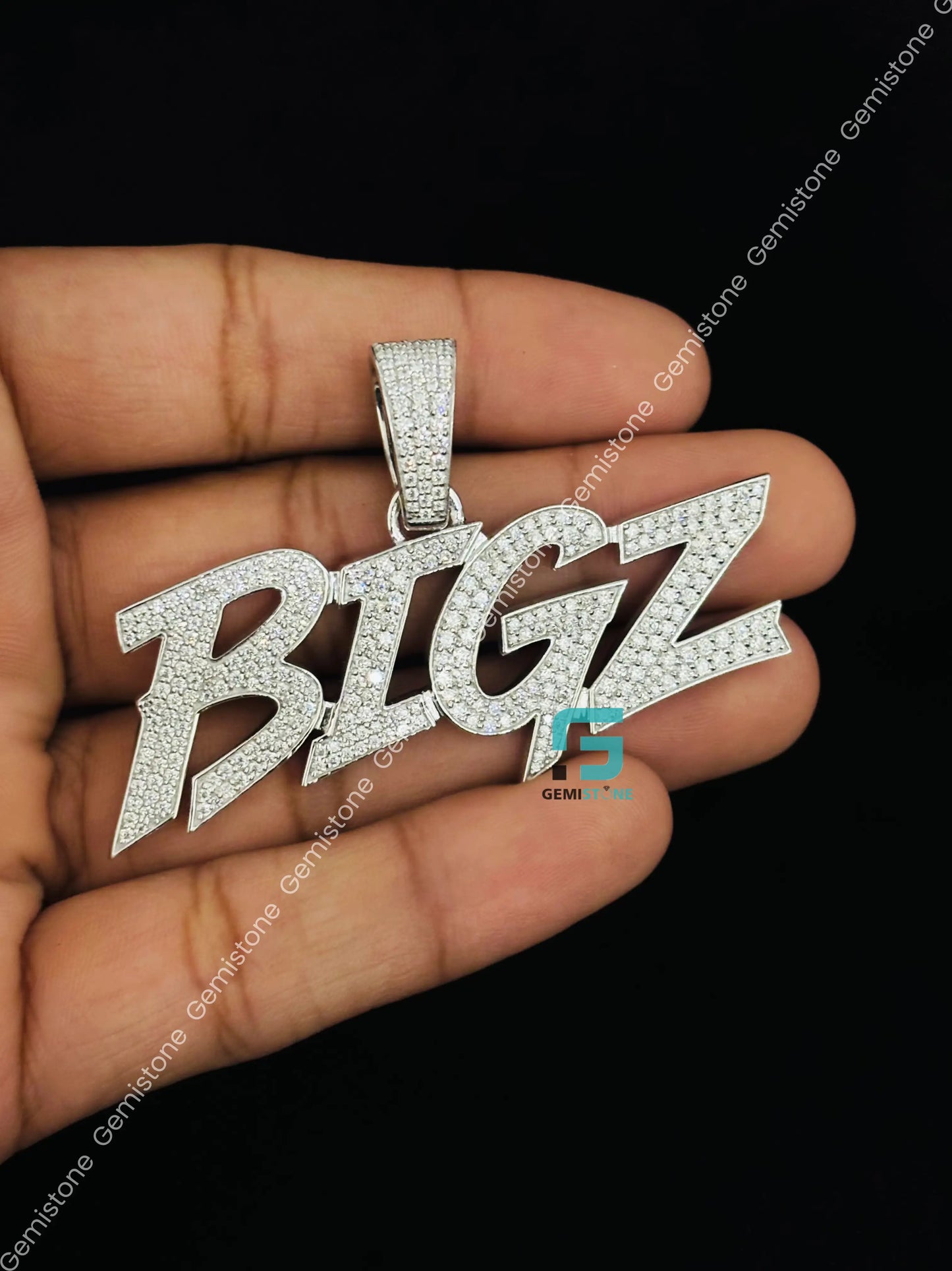 BIGZ Initial Letter Moissanite Hip Hop Pendant For Men