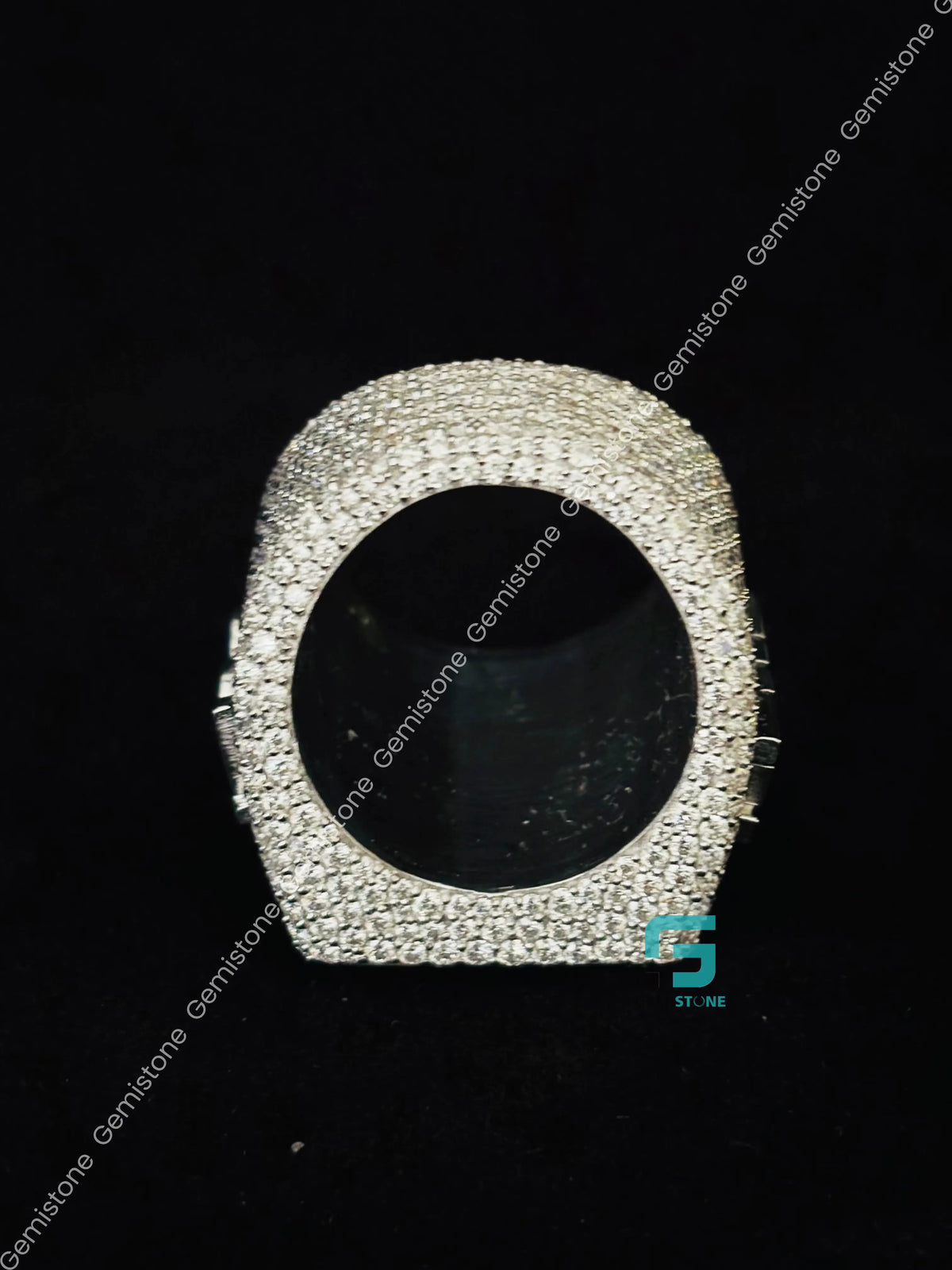 Custom Letter and Number Moissanite Iced Out Ring