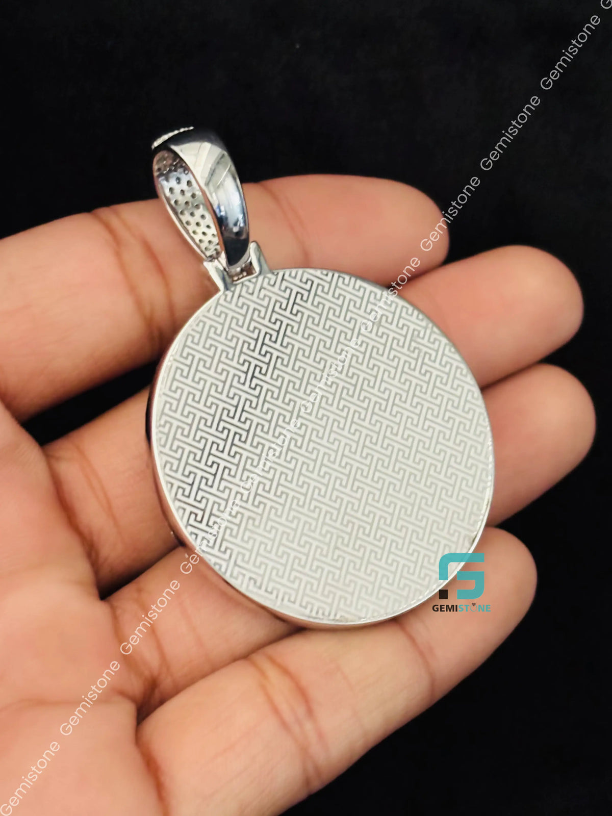 Big Bezel Custom Memory Photo Moissanite Iced Out Pendant