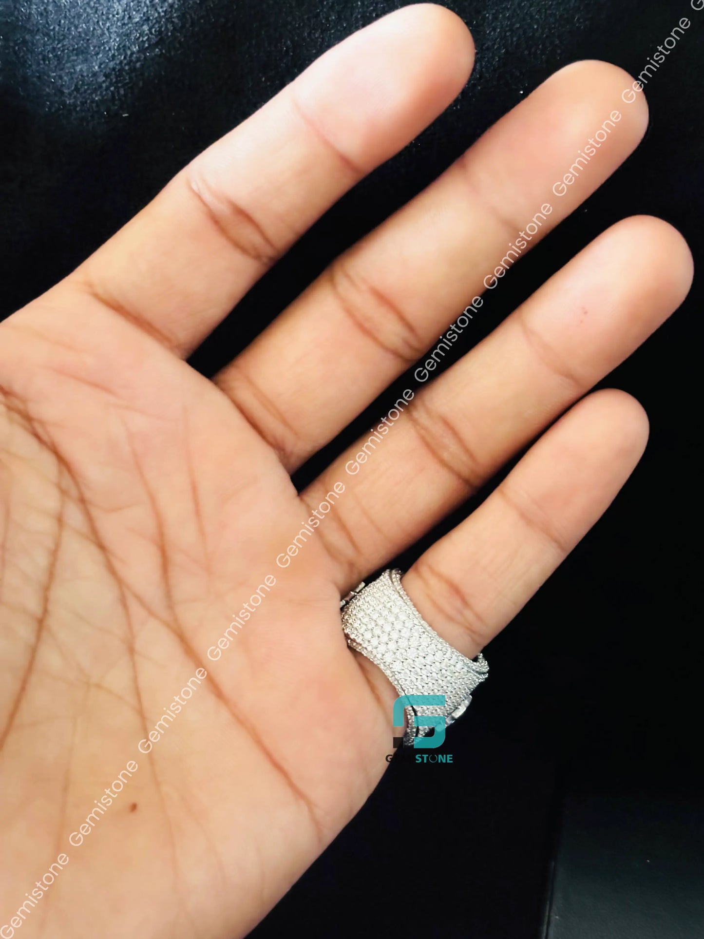 Custom Alphabet Rapper Moissanite Hip Hop Ring For Men