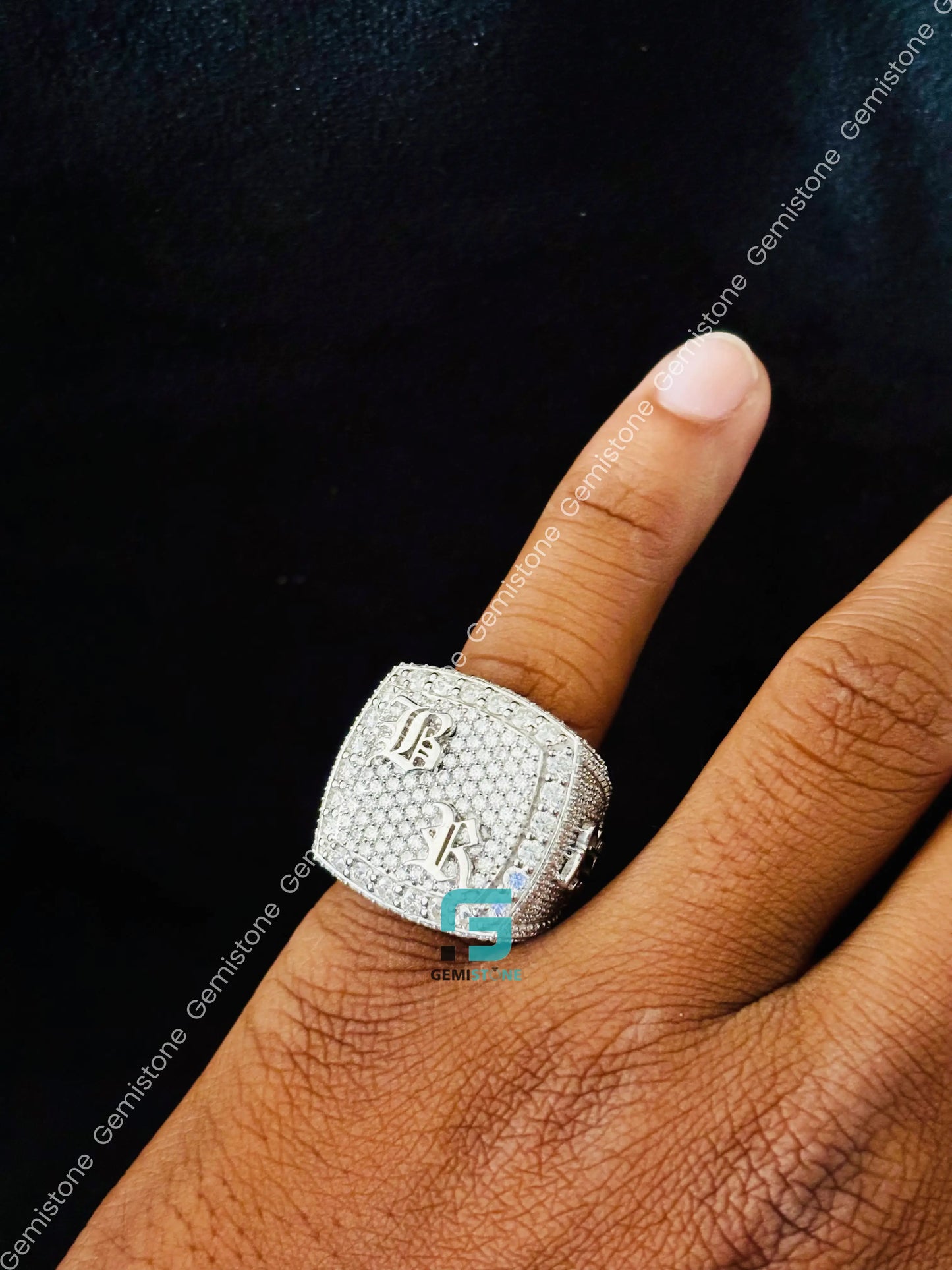Custom Alphabet Rapper Moissanite Hip Hop Ring For Men