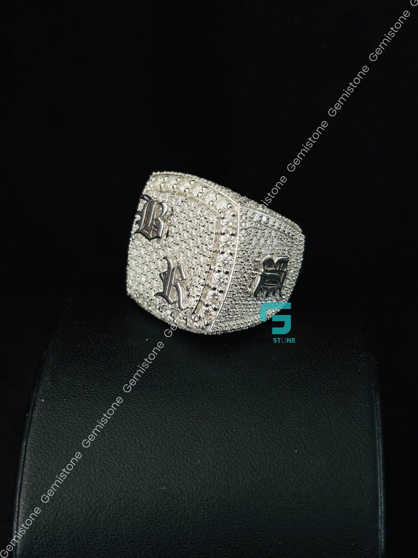 Custom Alphabet Rapper Moissanite Hip Hop Ring For Men