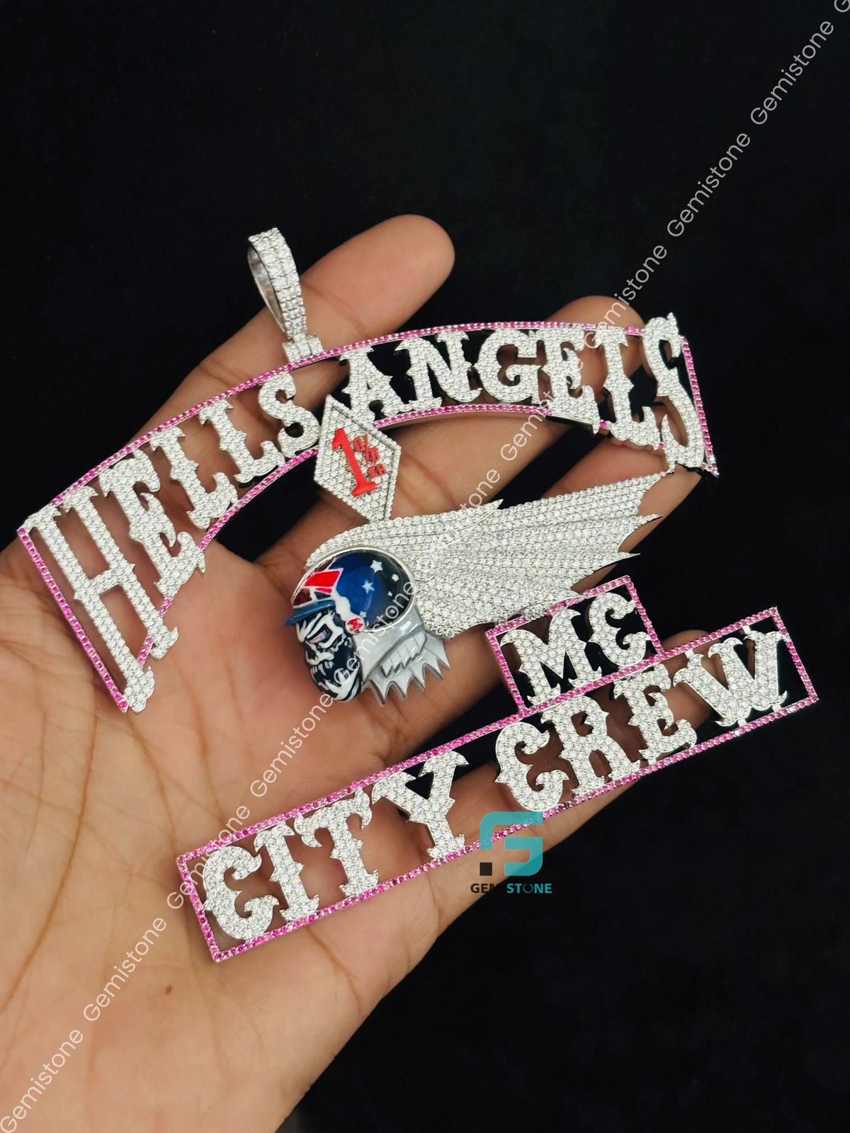 Iced Out Custom Initial Name With Cartoon Moissanite Pendant