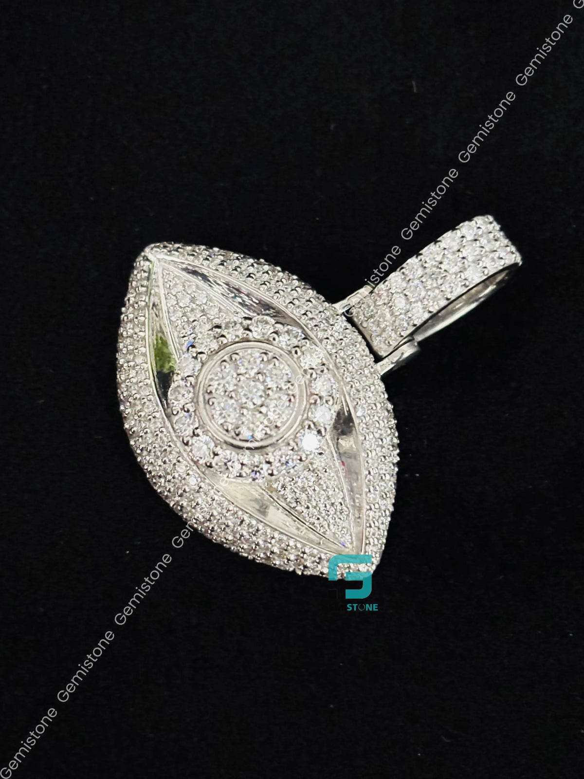Custom VVS Moissanite Evil Eye Religious Charm Pendant