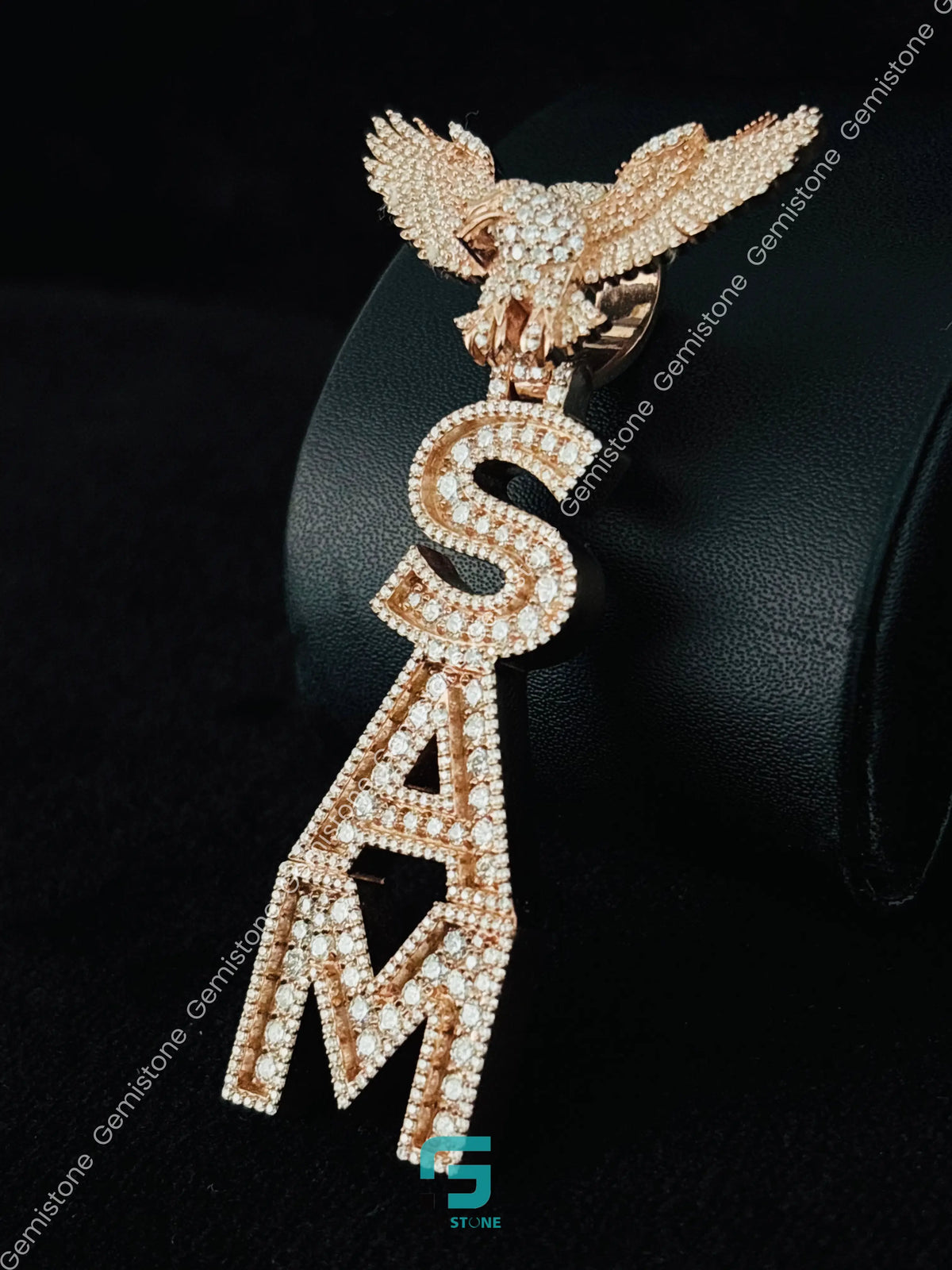 Eagle Bird Moissanite Hip Hop Custom Name Pendant For Men