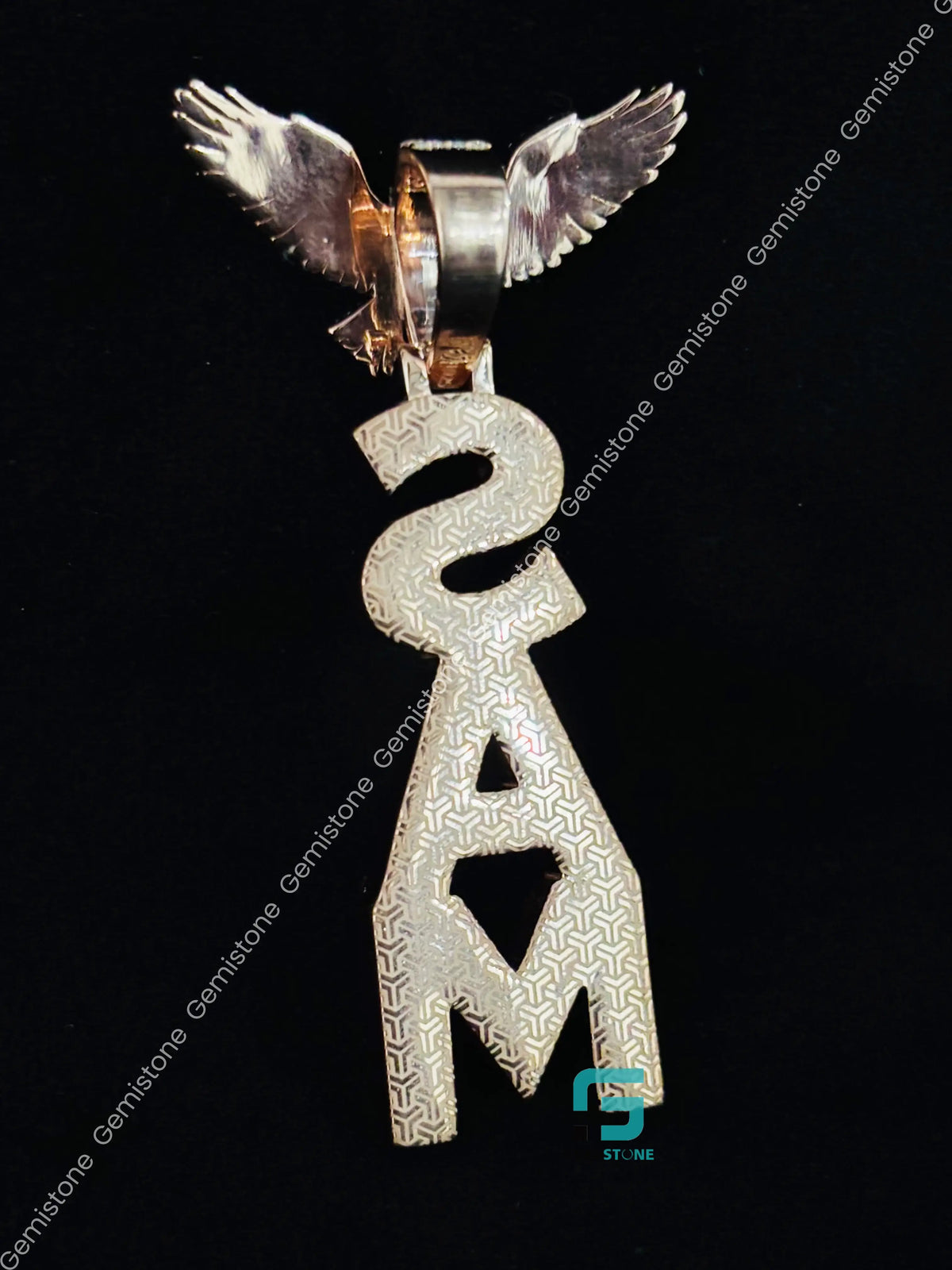 Eagle Bird Moissanite Hip Hop Custom Name Pendant For Men