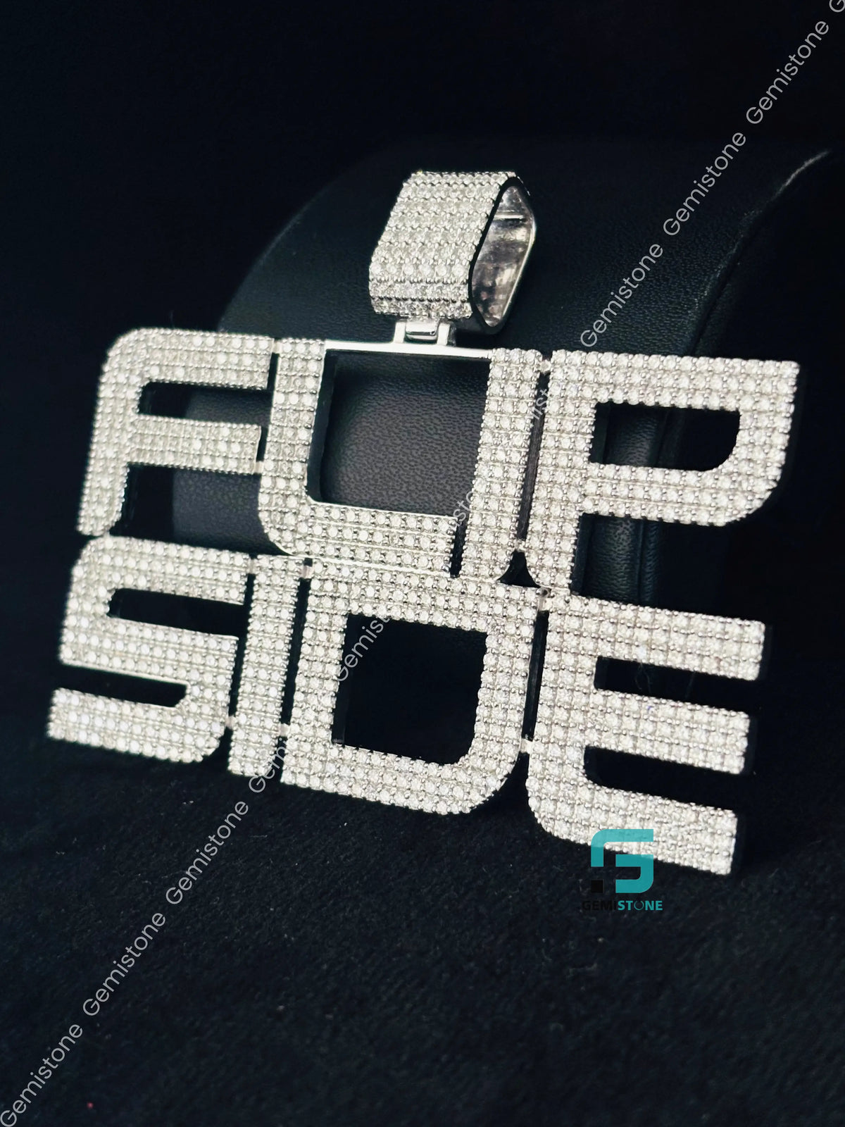 Custom Name FLIP SIDE Moissanite Hip Hop Pendant For Men