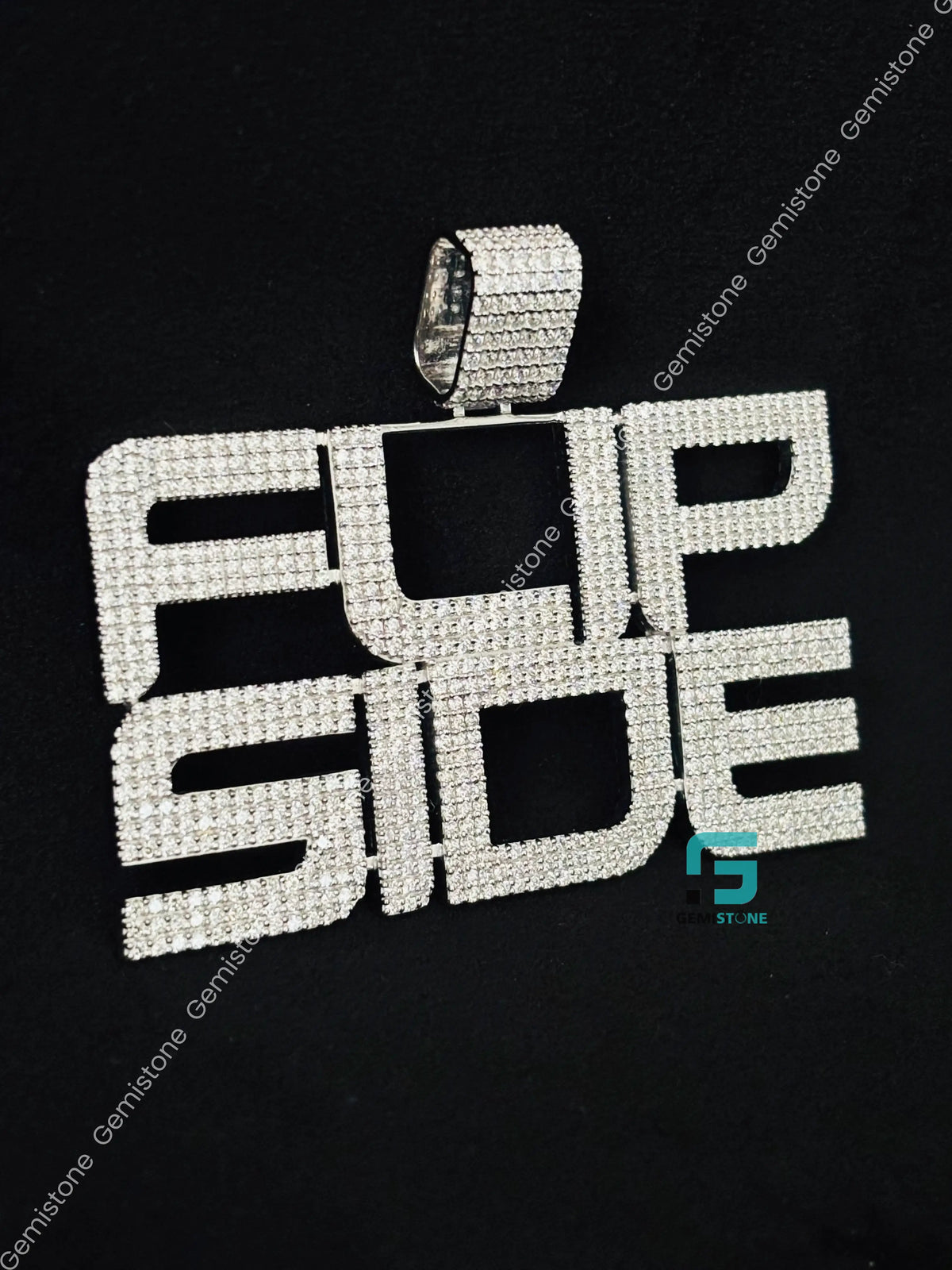 Custom Name FLIP SIDE Moissanite Hip Hop Pendant For Men