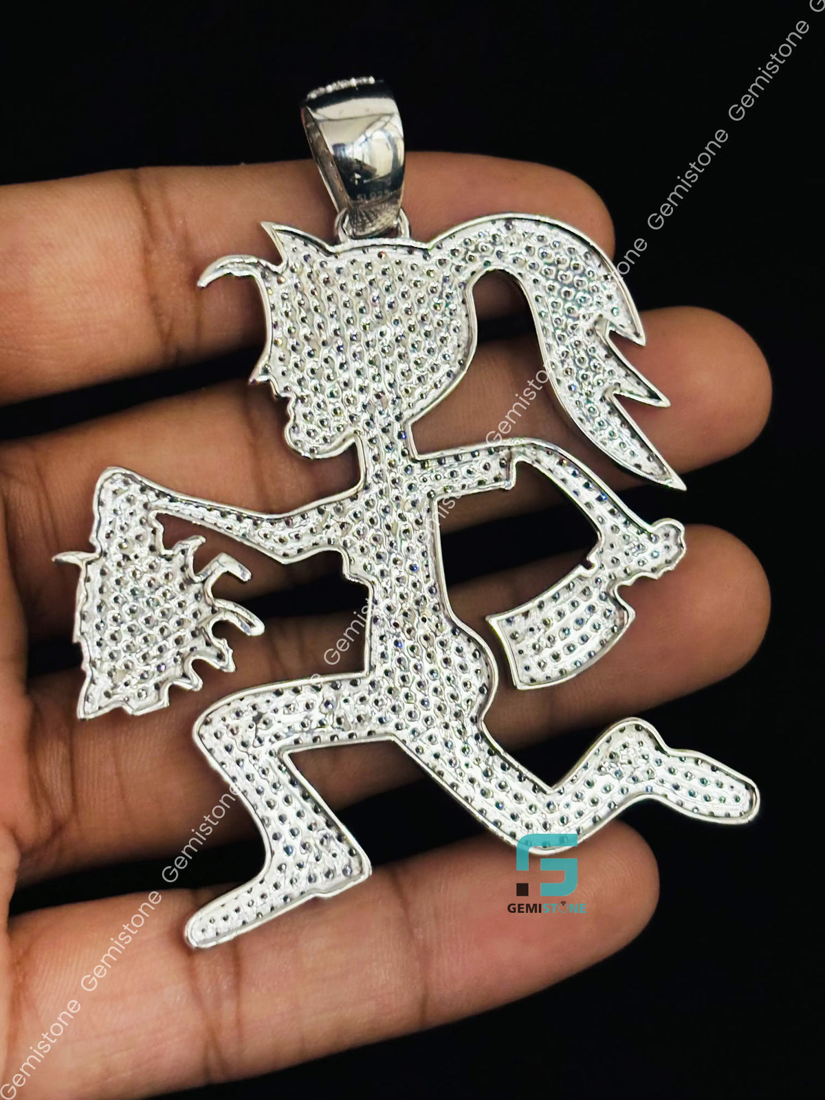 Hatchetgirl Iced Out Boy Head Charm Moissanite Pendant