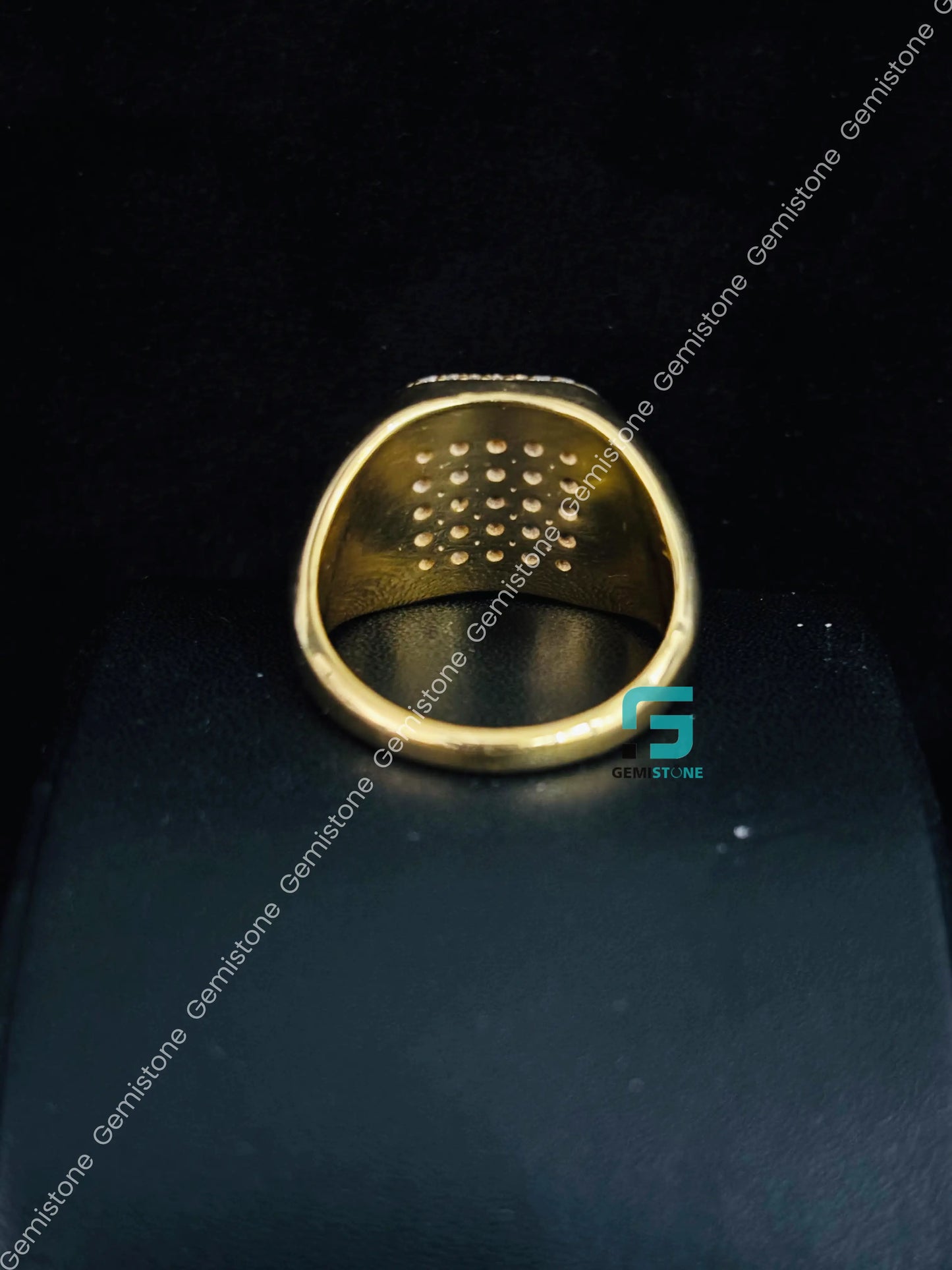 Round Cut Hip Hop Moissanite Signet Ring For Unisex