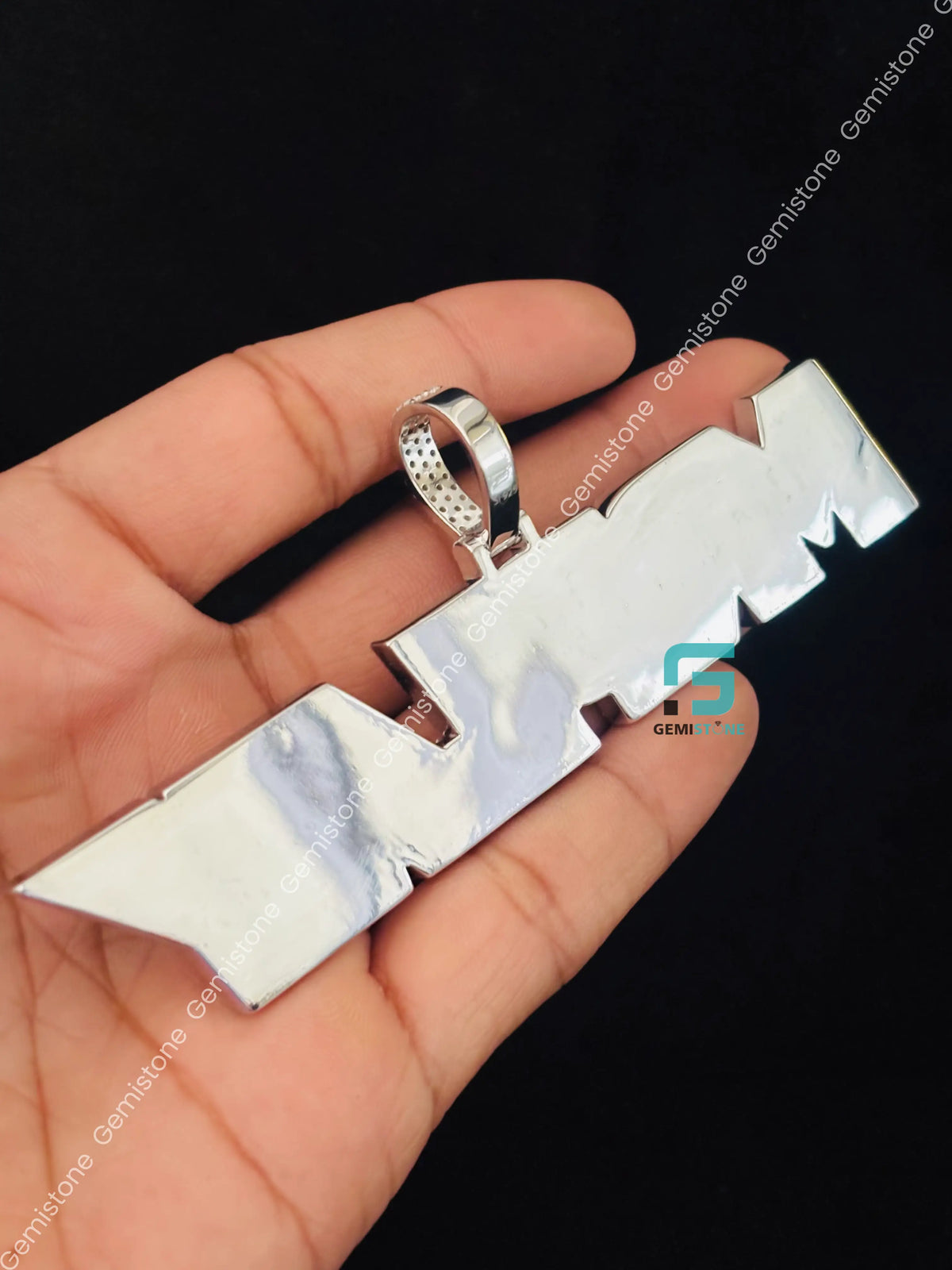 Custom Iced Out MRPLAY Name Moissanite Bust Down Pendant