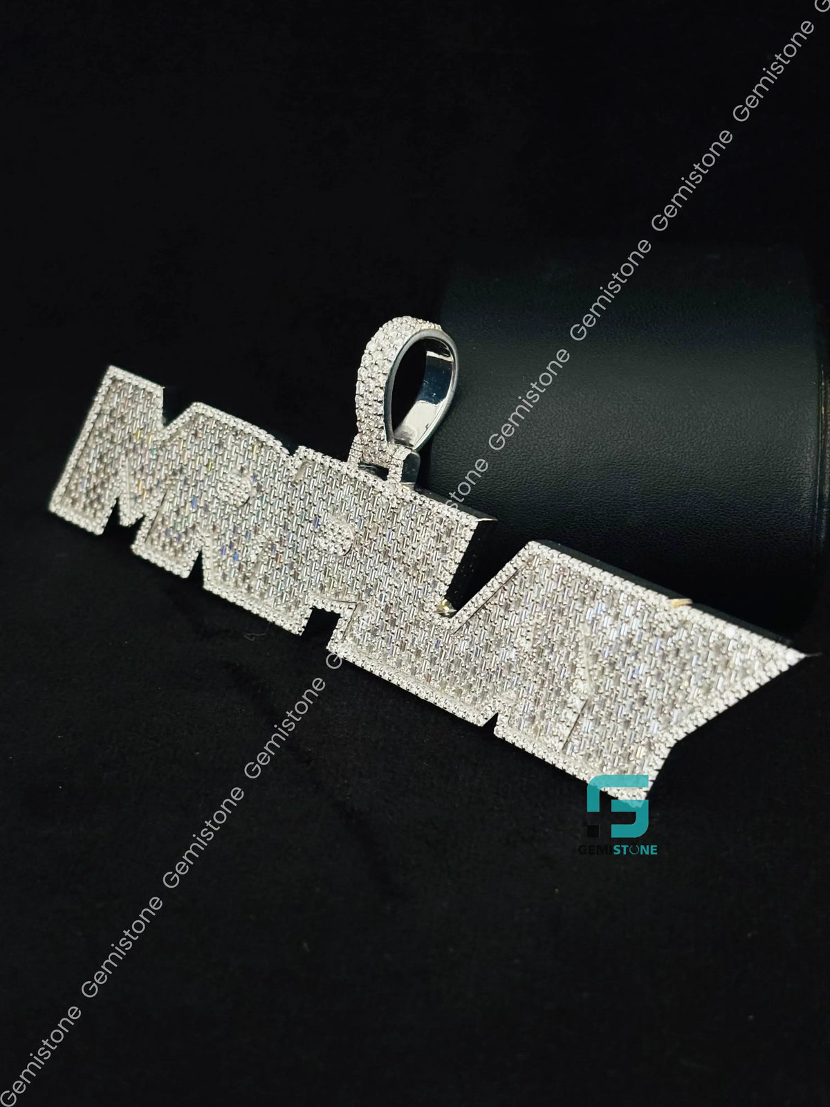 Custom Iced Out MRPLAY Name Moissanite Bust Down Pendant