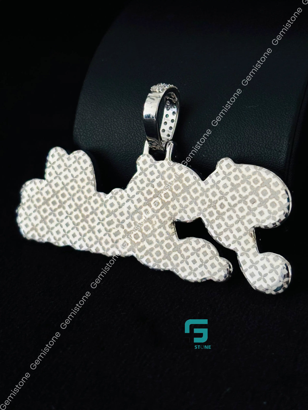 925 Silver Bust Down Moissanite Custom Letter Horizontal Pendant