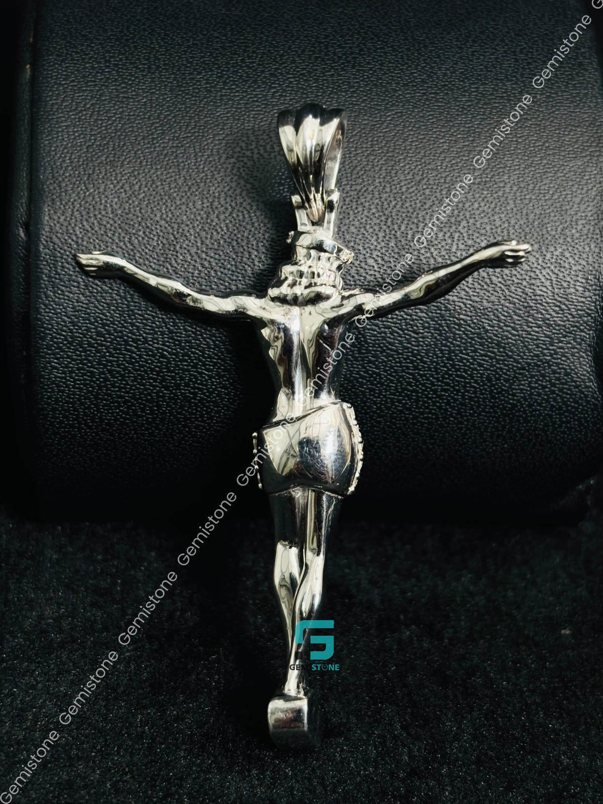 925 Sterling Silver Round Cut Moissanite Jesus Pendant For Unisex