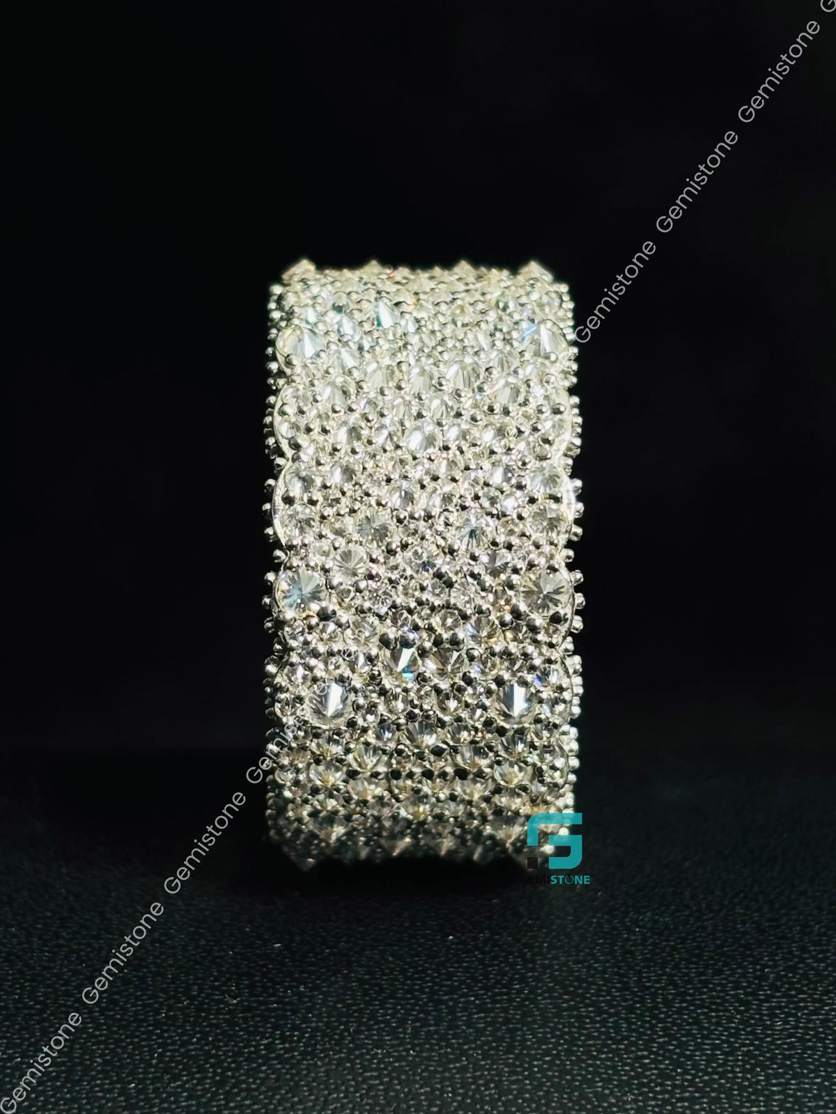 Upside Down Round Cut Moissanite Reverse Diamond Hip Hop Ring