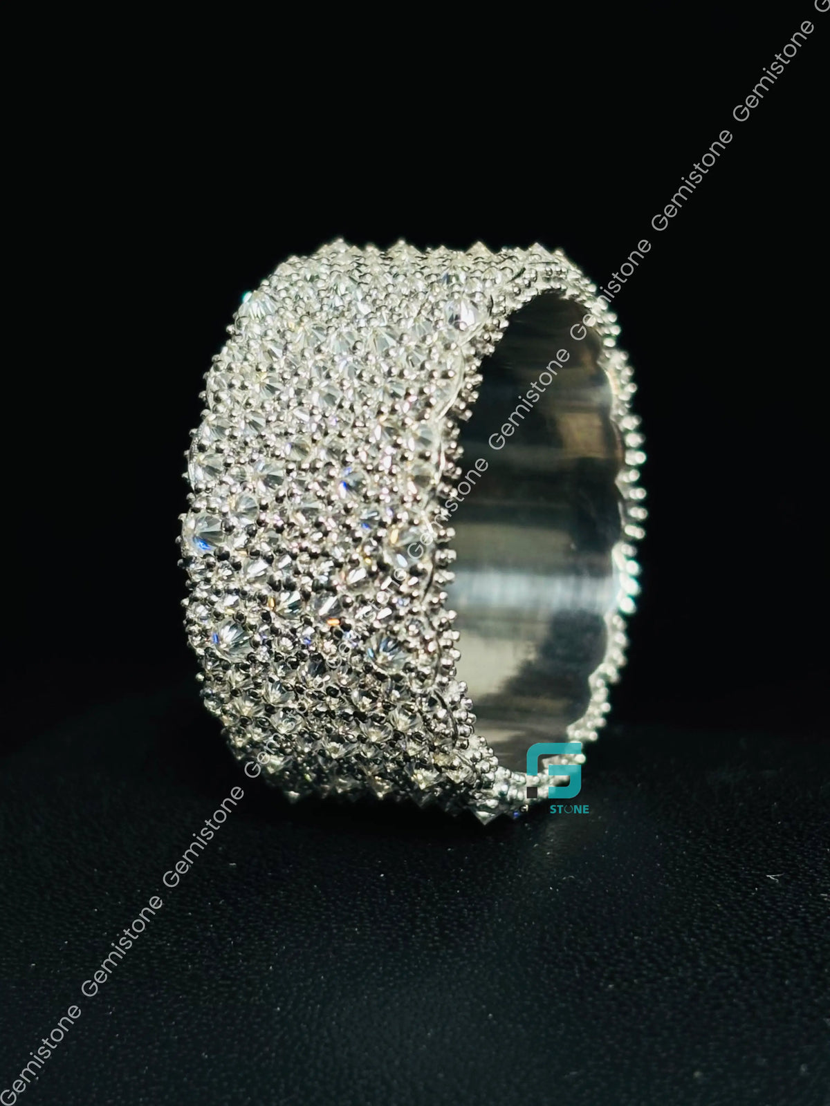 Upside Down Round Cut Moissanite Reverse Diamond Hip Hop Ring