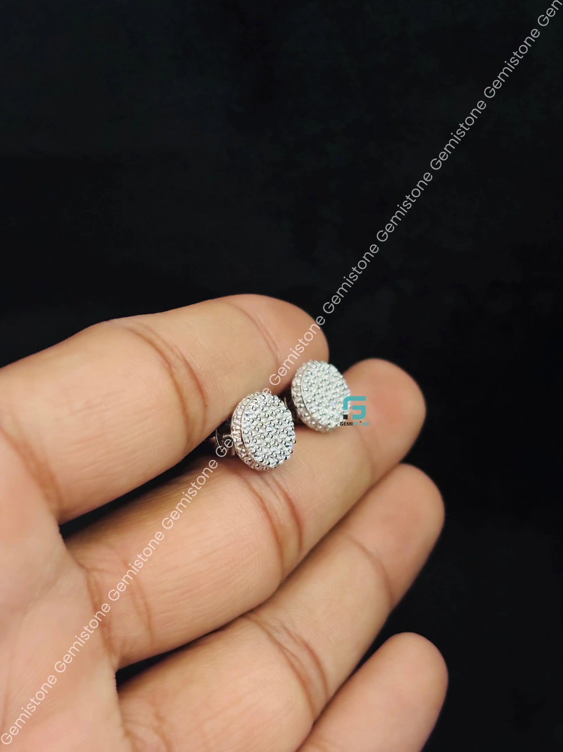 925 Mosaic Setting Moissanite Earrings