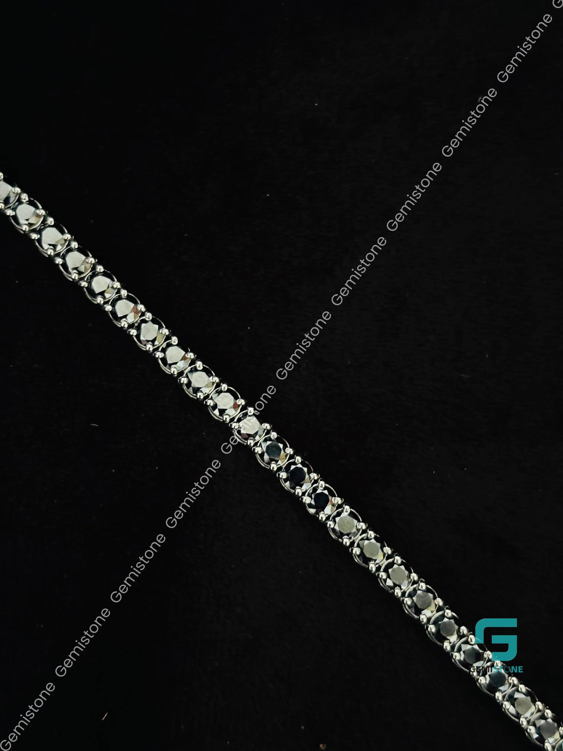 925 Silver 4MM Black Tennis Moissanite Bracelet