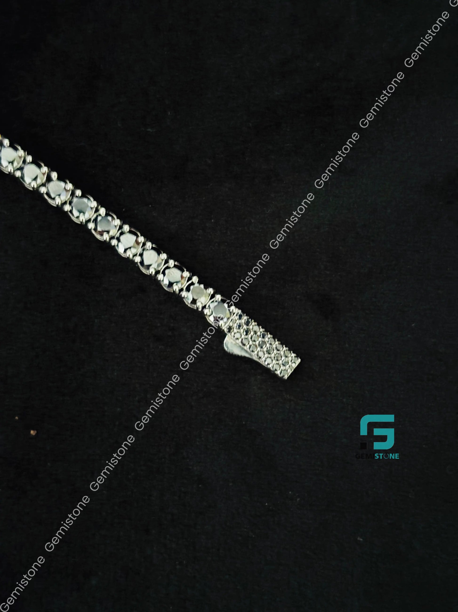 925 Silver 4MM Black Tennis Moissanite Bracelet For Her