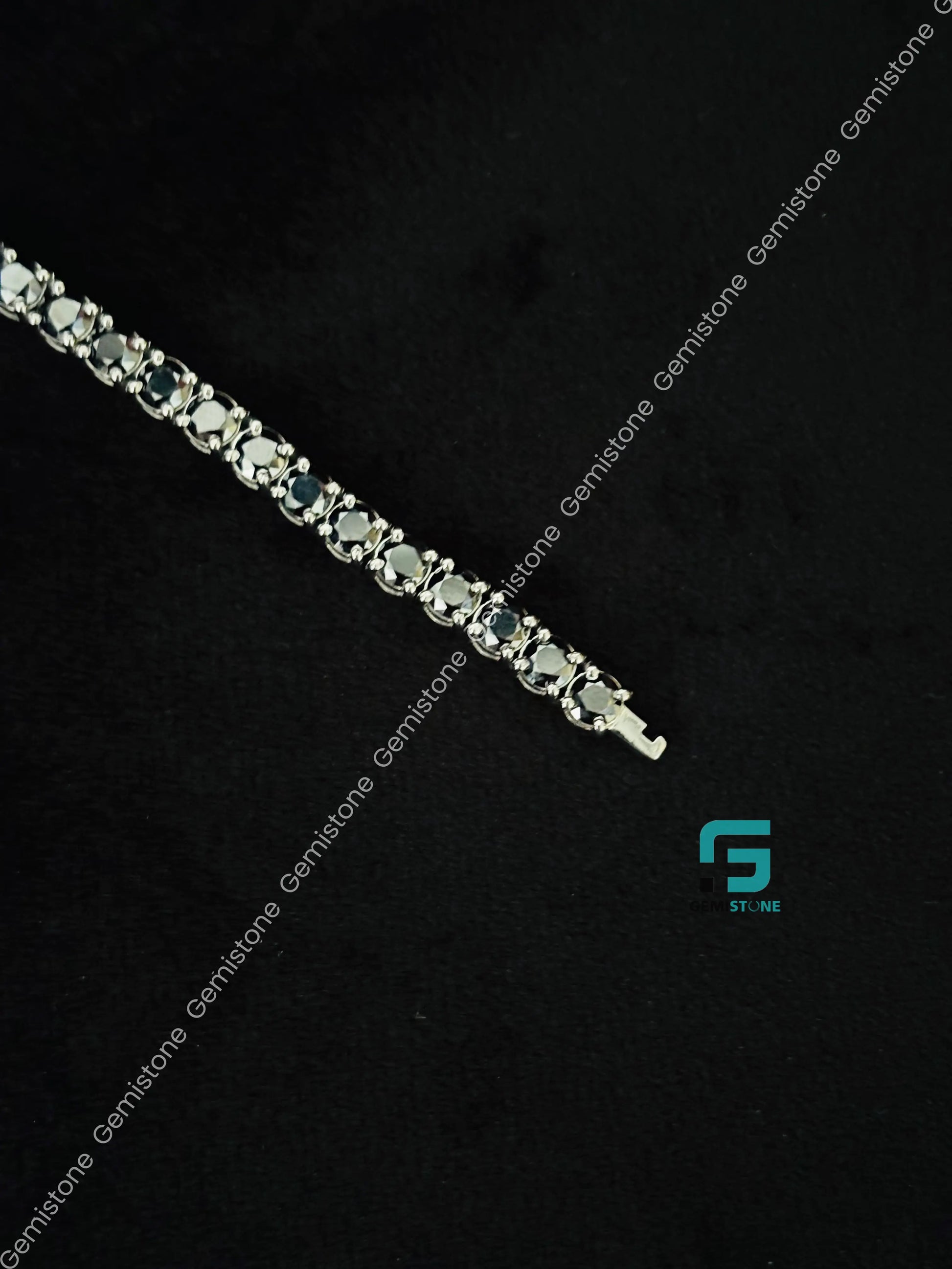 925 Silver 4MM Black Tennis Moissanite Bracelet For Women