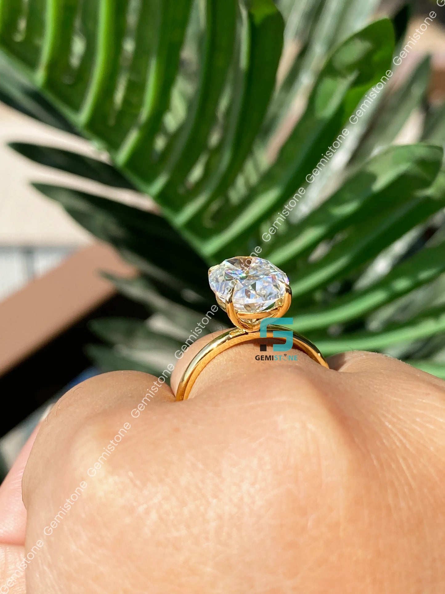 925 Silver 6CT Oval Diamond Anniversary Ring