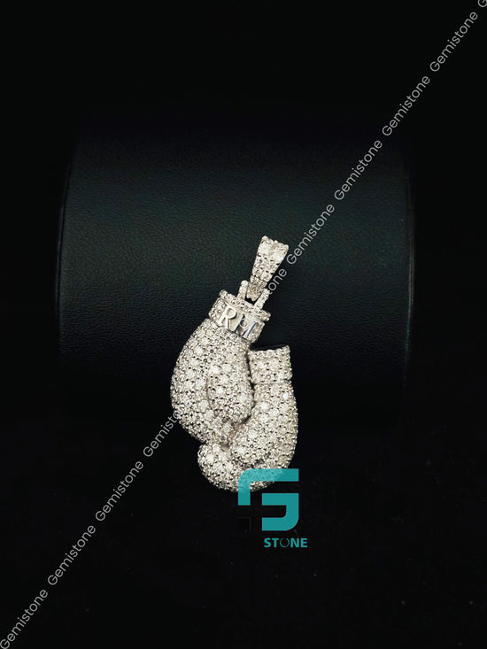 925 Silver Boxing Gloves Moissanite Pendant For Men