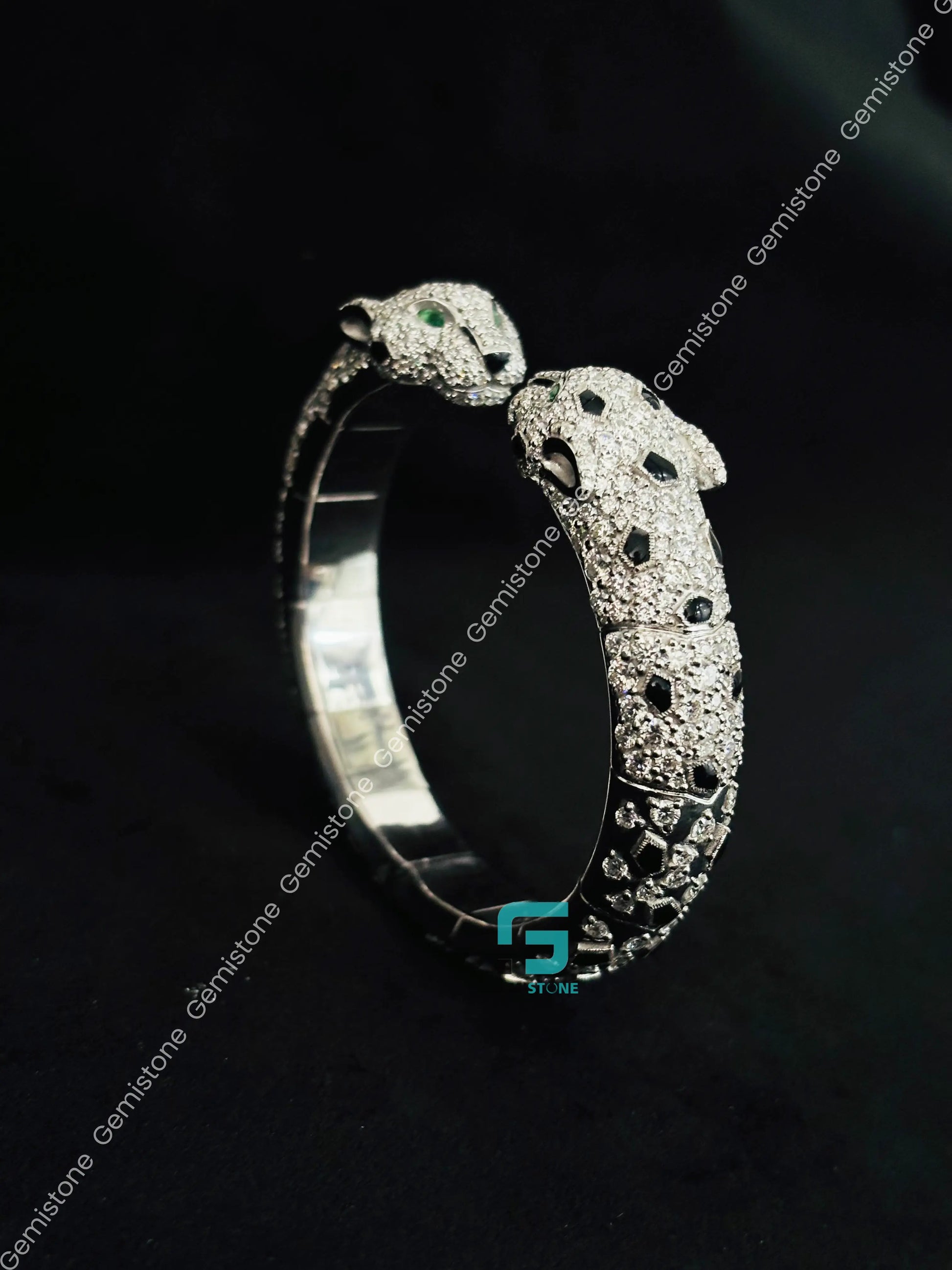 925 Silver Cartier Panthere Moissanite Bracelet