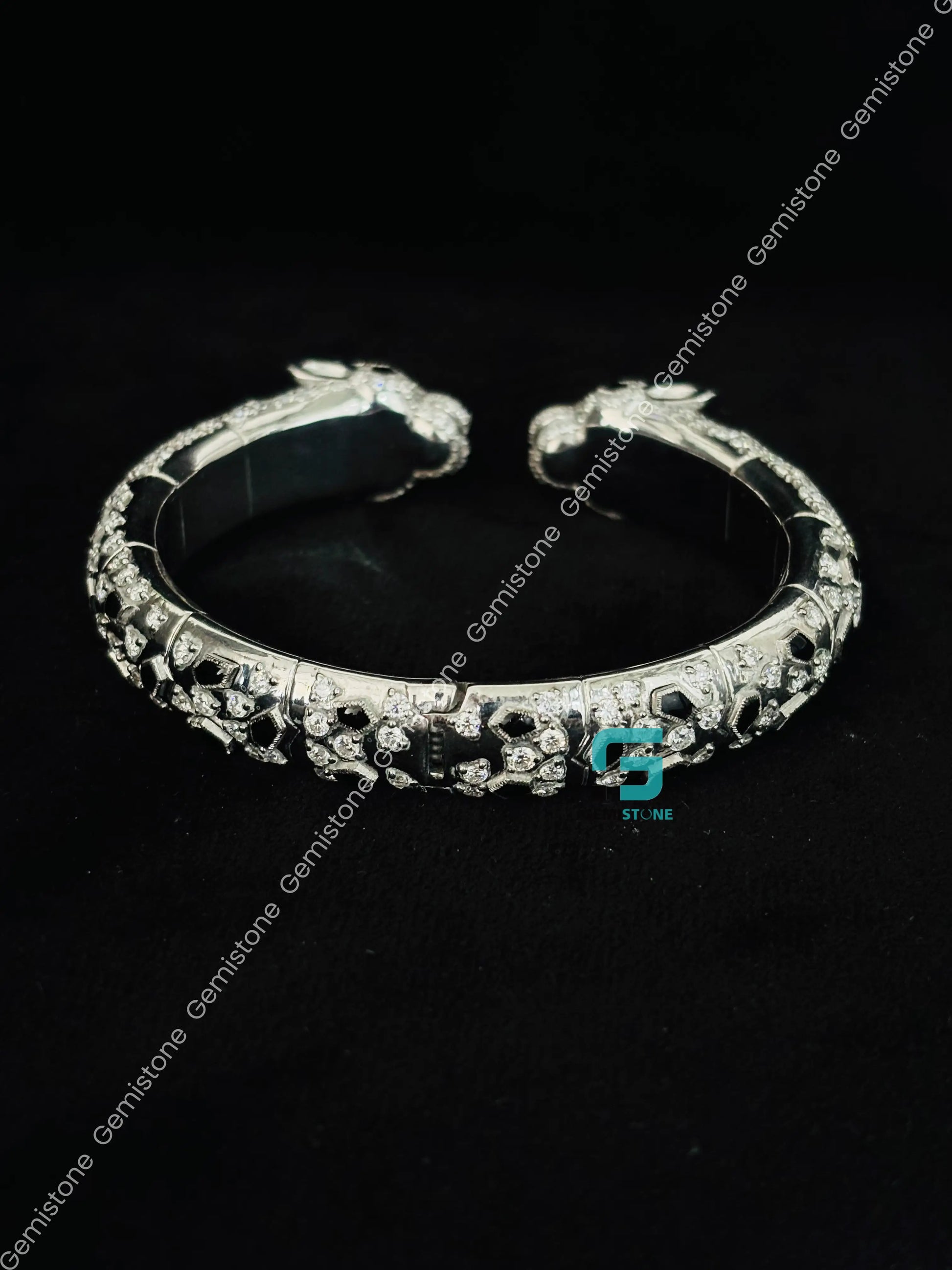 925 Silver Cartier Panthere Moissanite Bracelet For Her