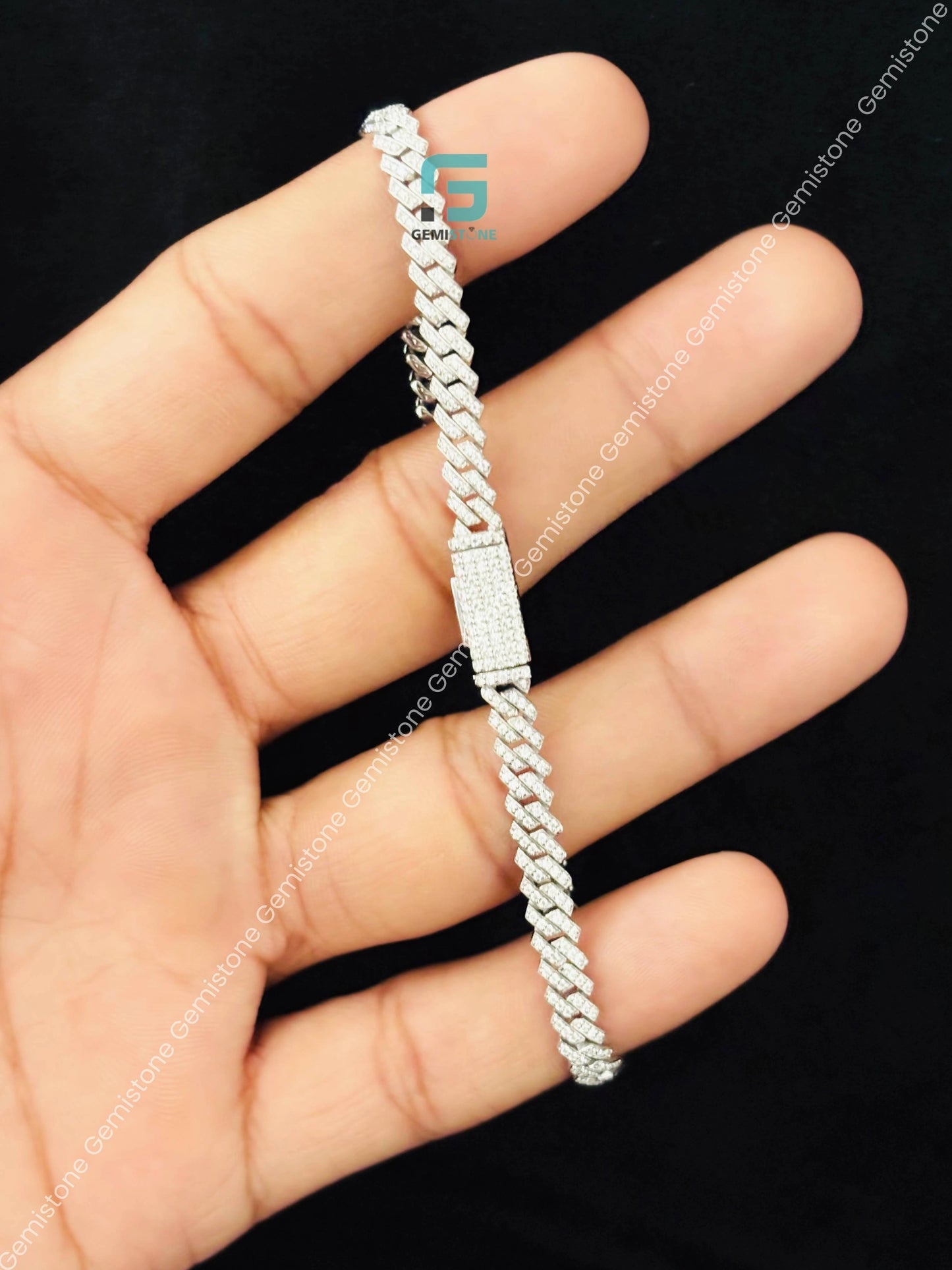 925 Silver Cuban Moissanite Bracelet For Men