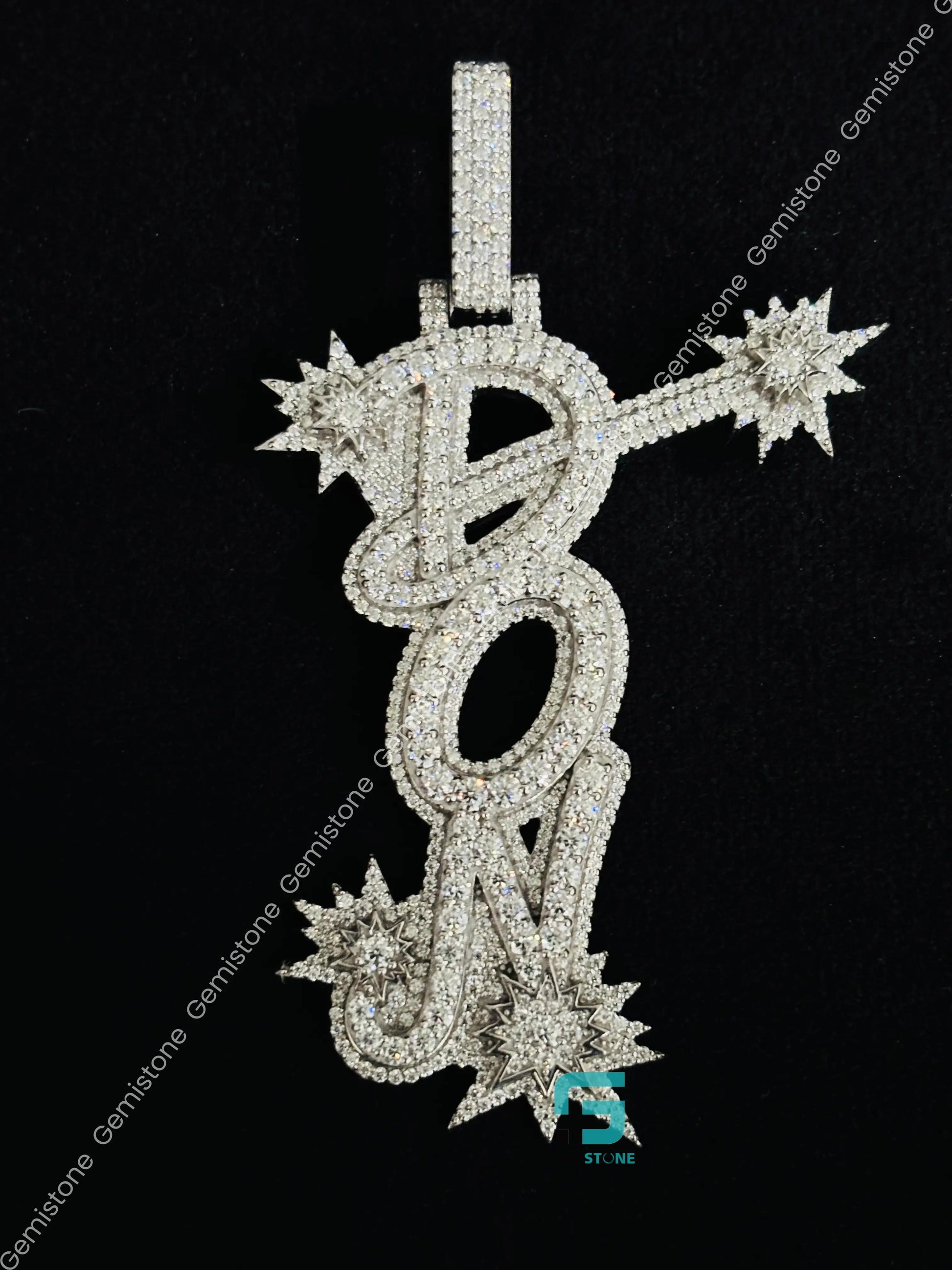 925 Silver Custom DON Name Moissanite Hip Hop Studded Pendant