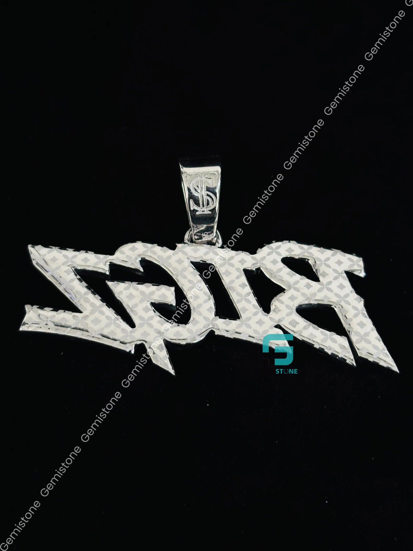 925 Silver Custom Letter BIGZ Moissanite Hip Hop Pendant For Men