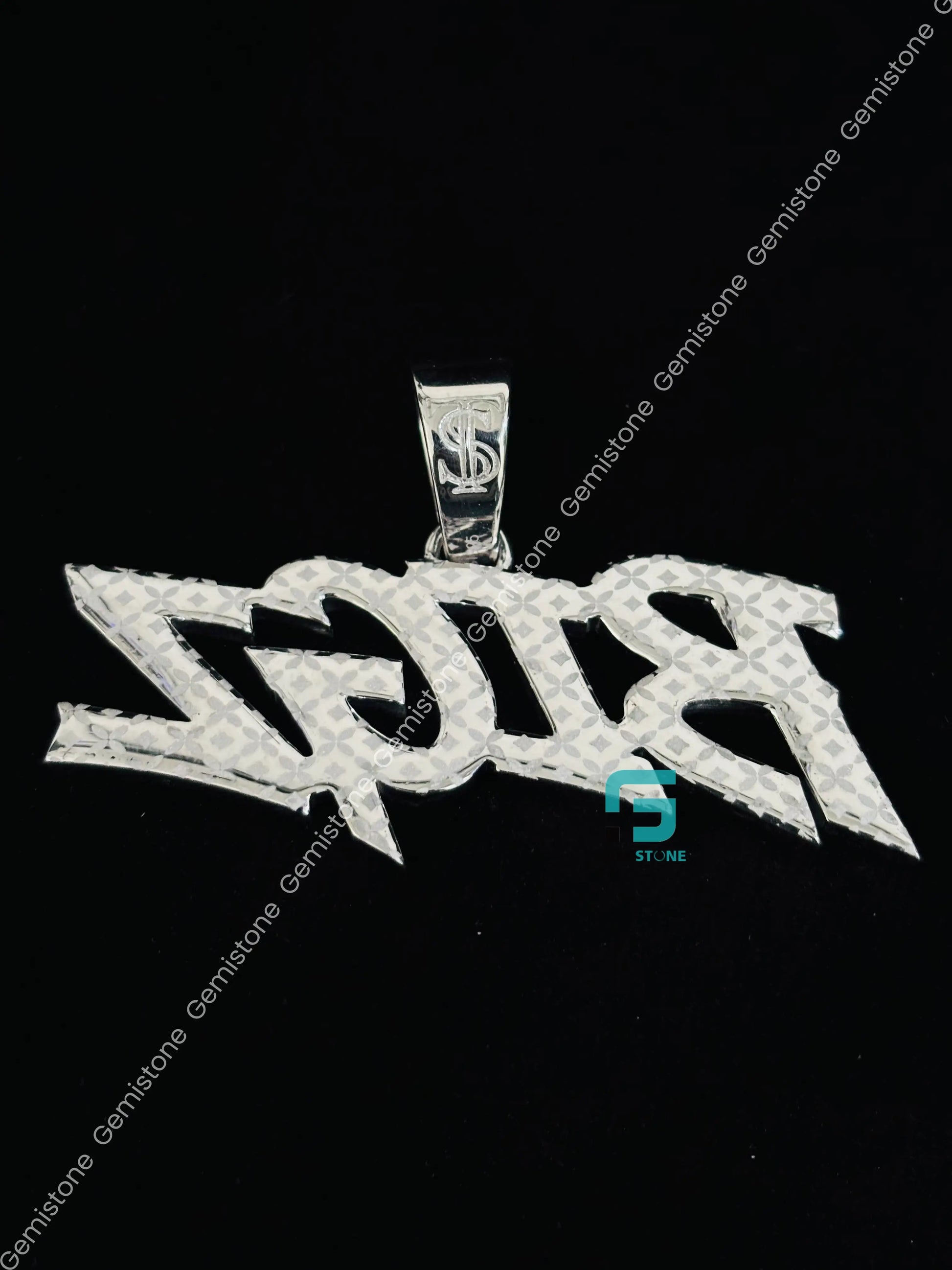 925 Silver Custom Letter BIGZ Moissanite Hip Hop Pendant For Men
