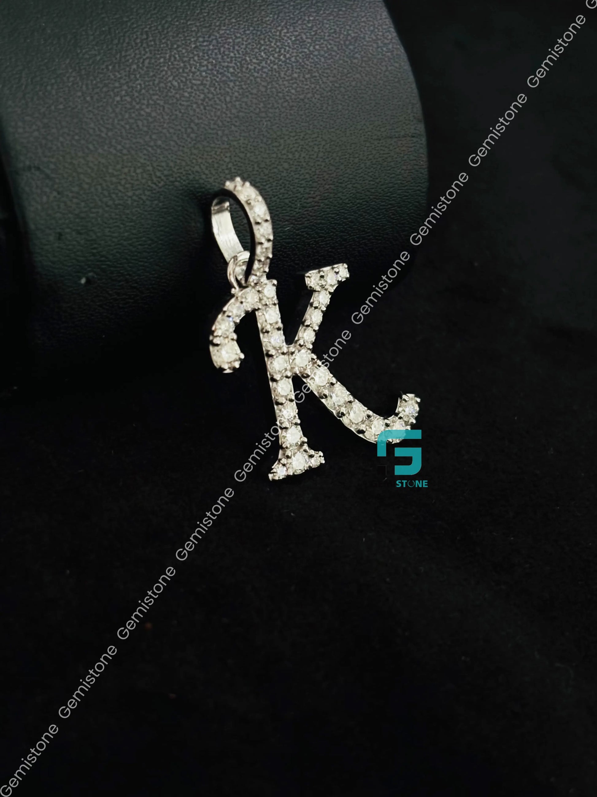 925 Silver Custom Letter Moissanite Alphabet Letter Pendant For Unisex