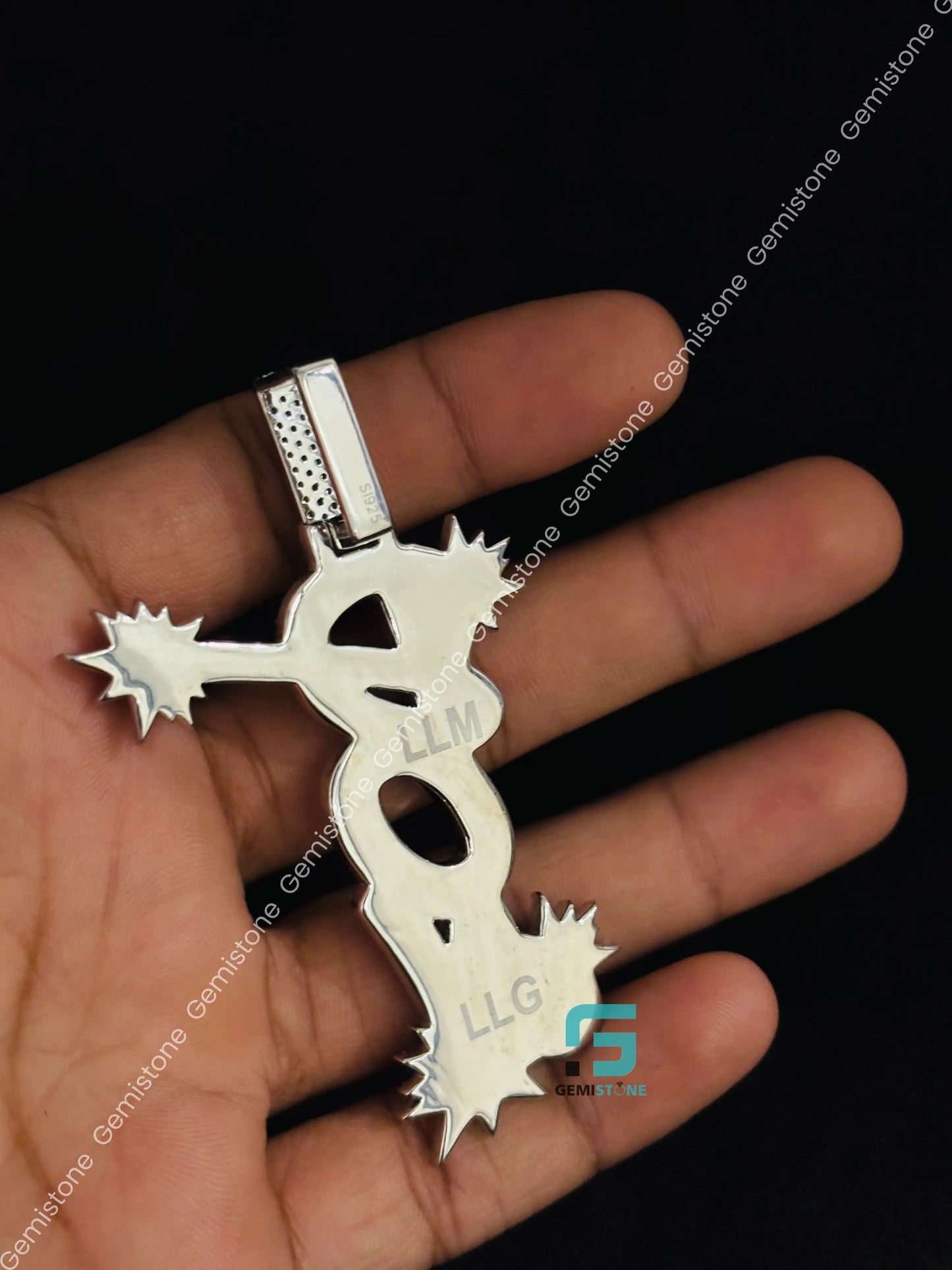 925 Silver Custom Moissanite DON Name Hip Hop Studded Pendant For Men