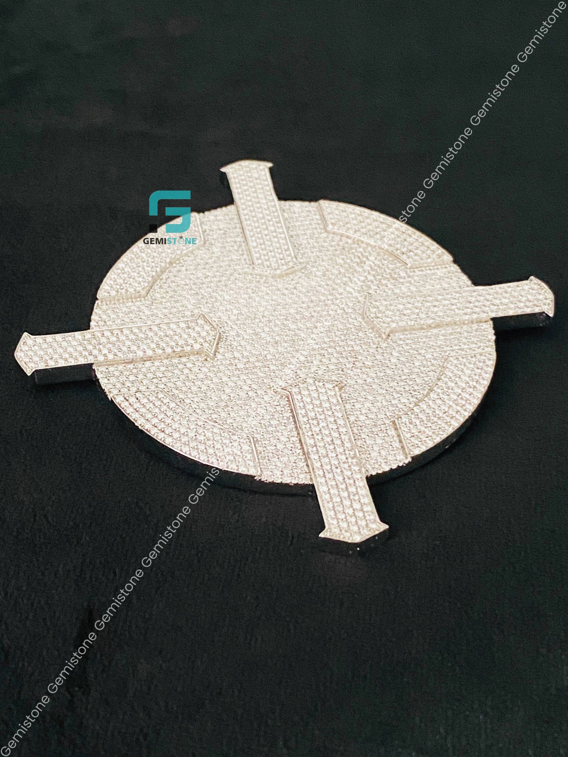 925 Silver Disc Moissanite Bust Down Pendant